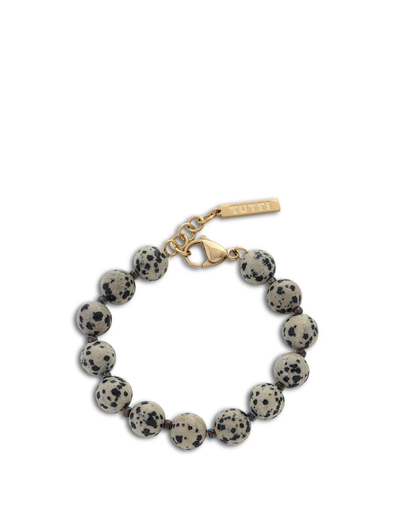 Jasper Beaded Bracelet Gold