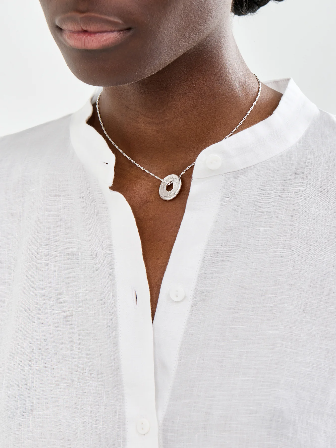 Natural Sterling Silver Plated Pendant Necklace - Image 2