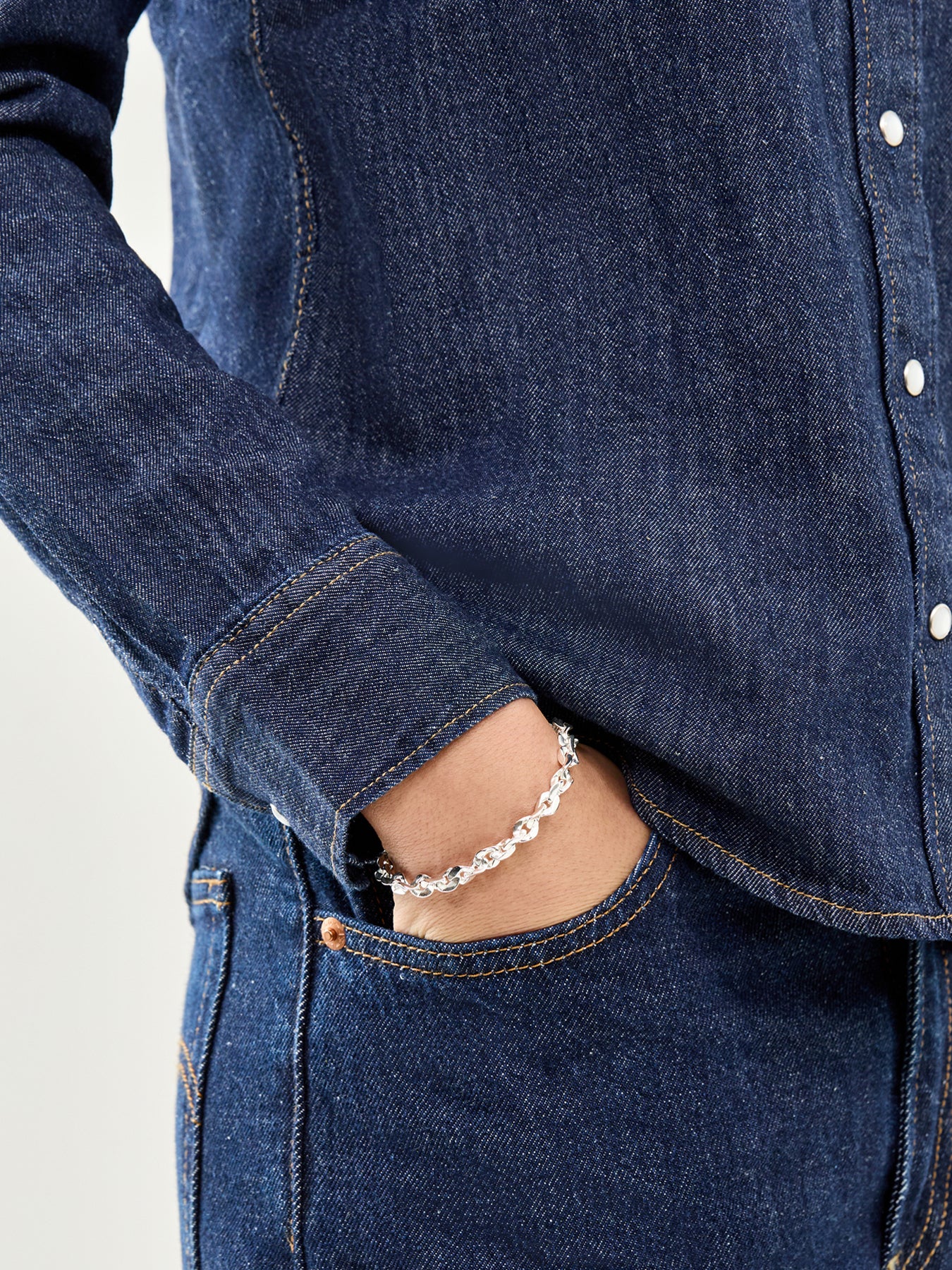 Sculpt Sterling Silver Plated Bracelet - Image 2