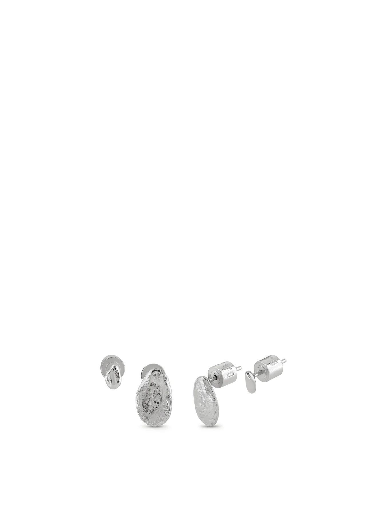 Stone Silver Plated Earring Set