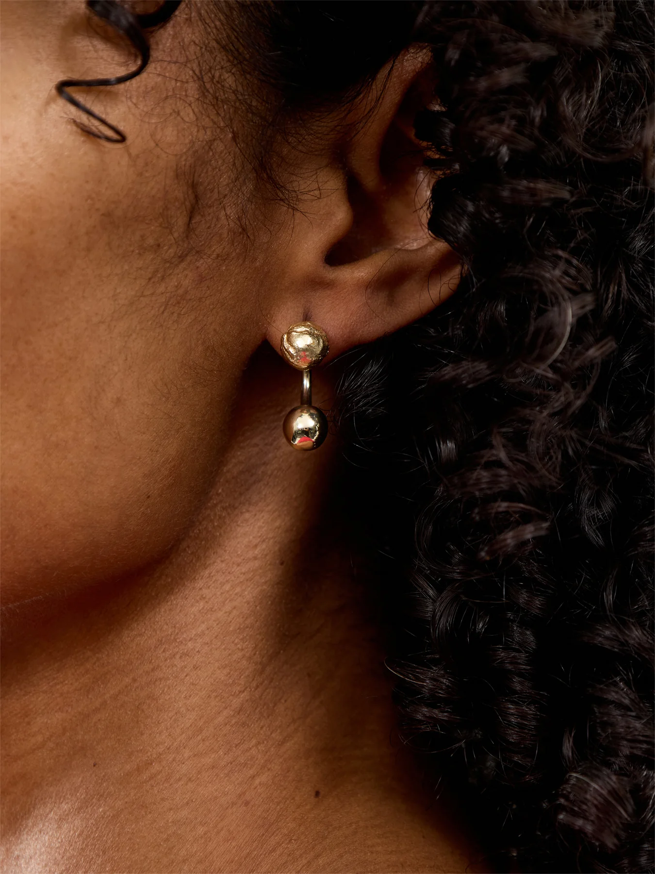 Tideform Drop Earrings Gold - Image 2