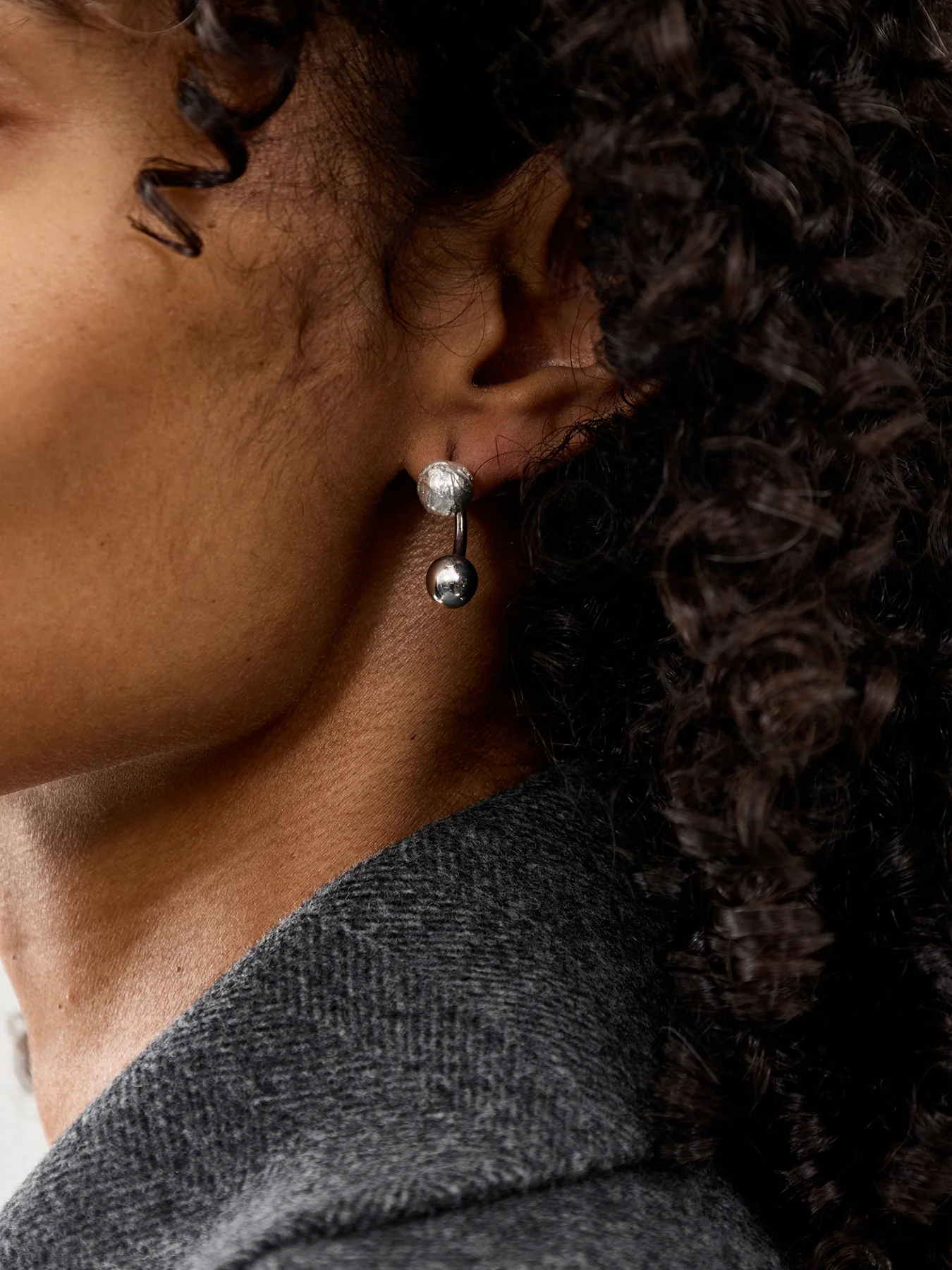 Tideform Drop Earrings Silver - Image 2