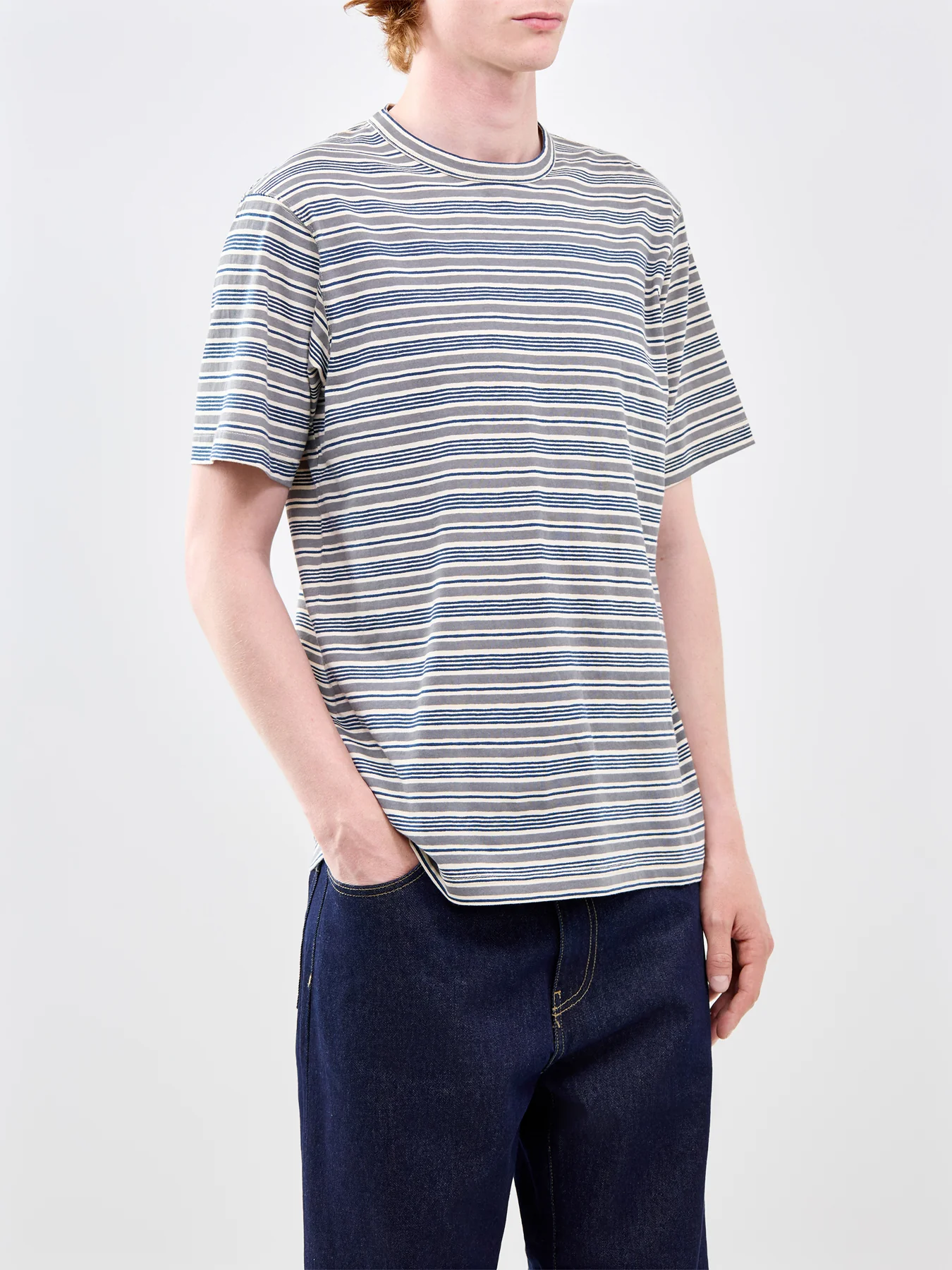 Core Stripe T-Shirt Grey - Image 4