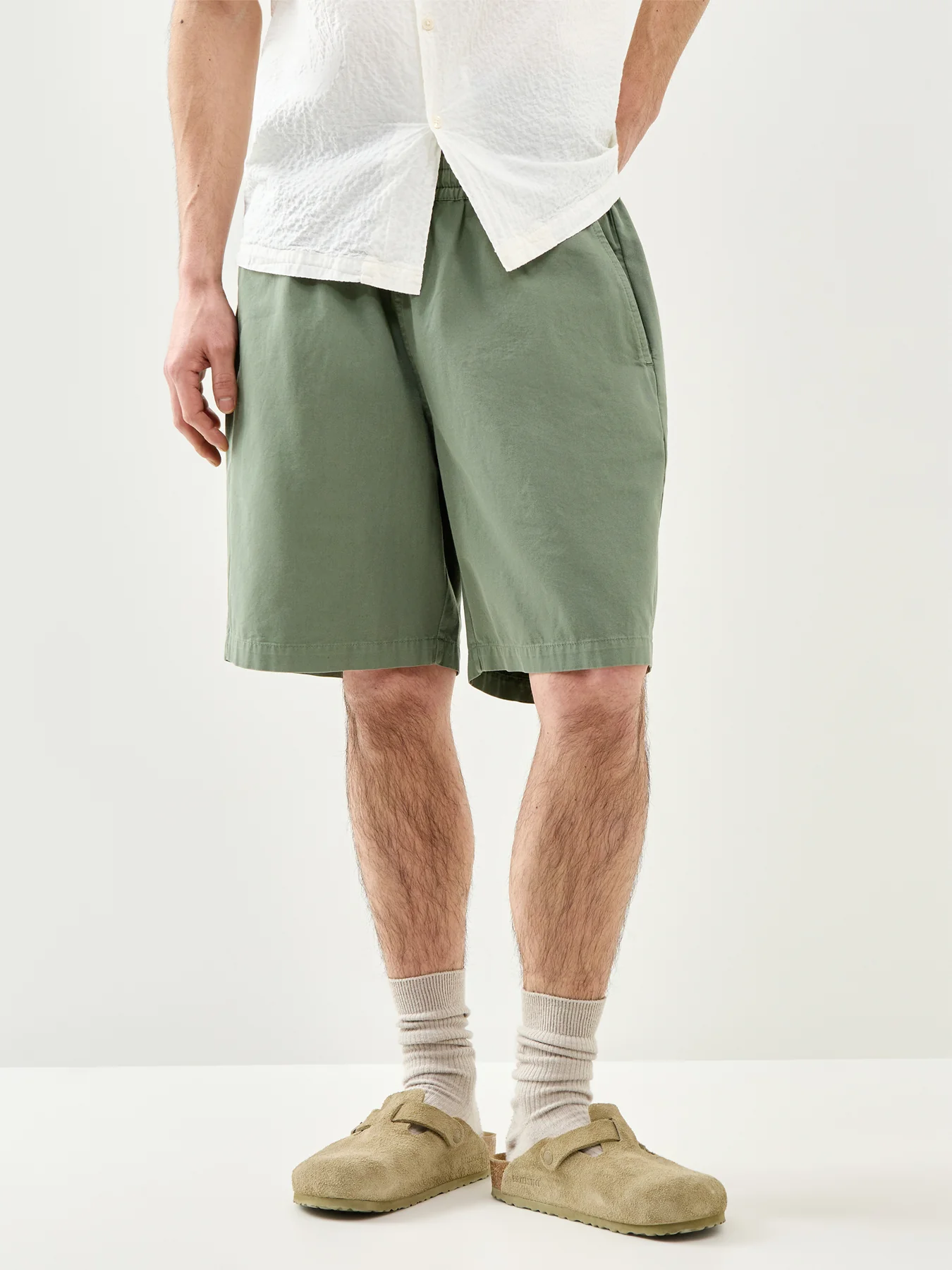 Simple Cotton Shorts Olive - Image 4
