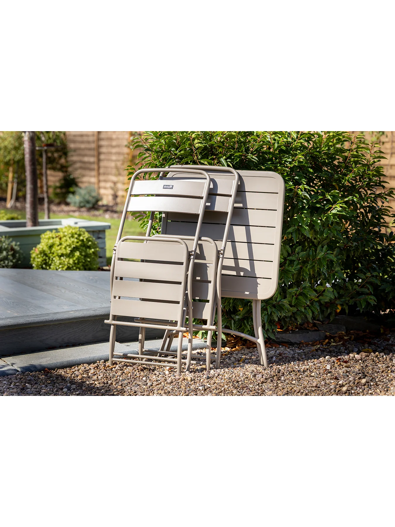 Urban Folding Bistro Set Dusty Taupe - Image 3