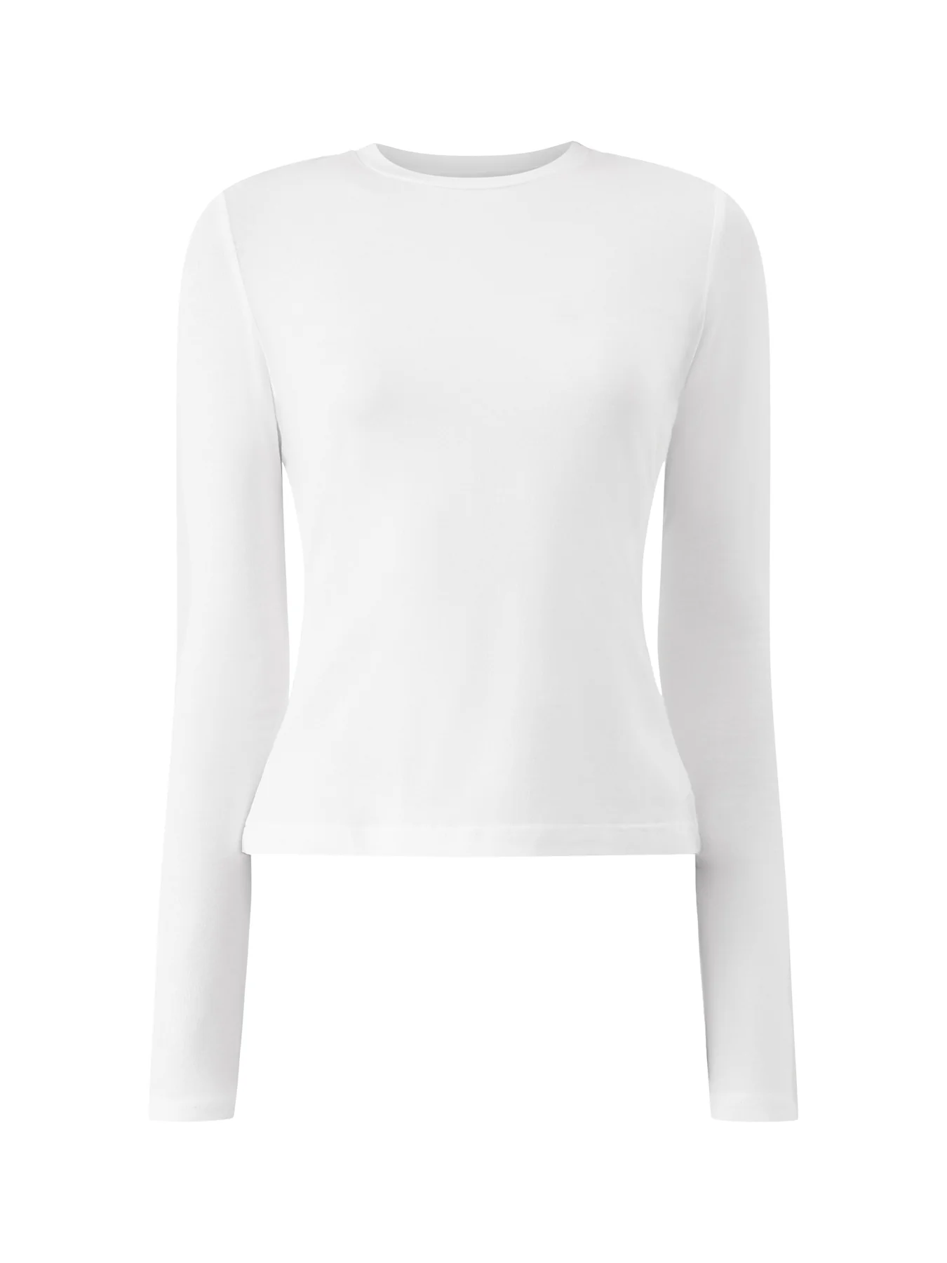 Edna Long Sleeve Fitted Tee White