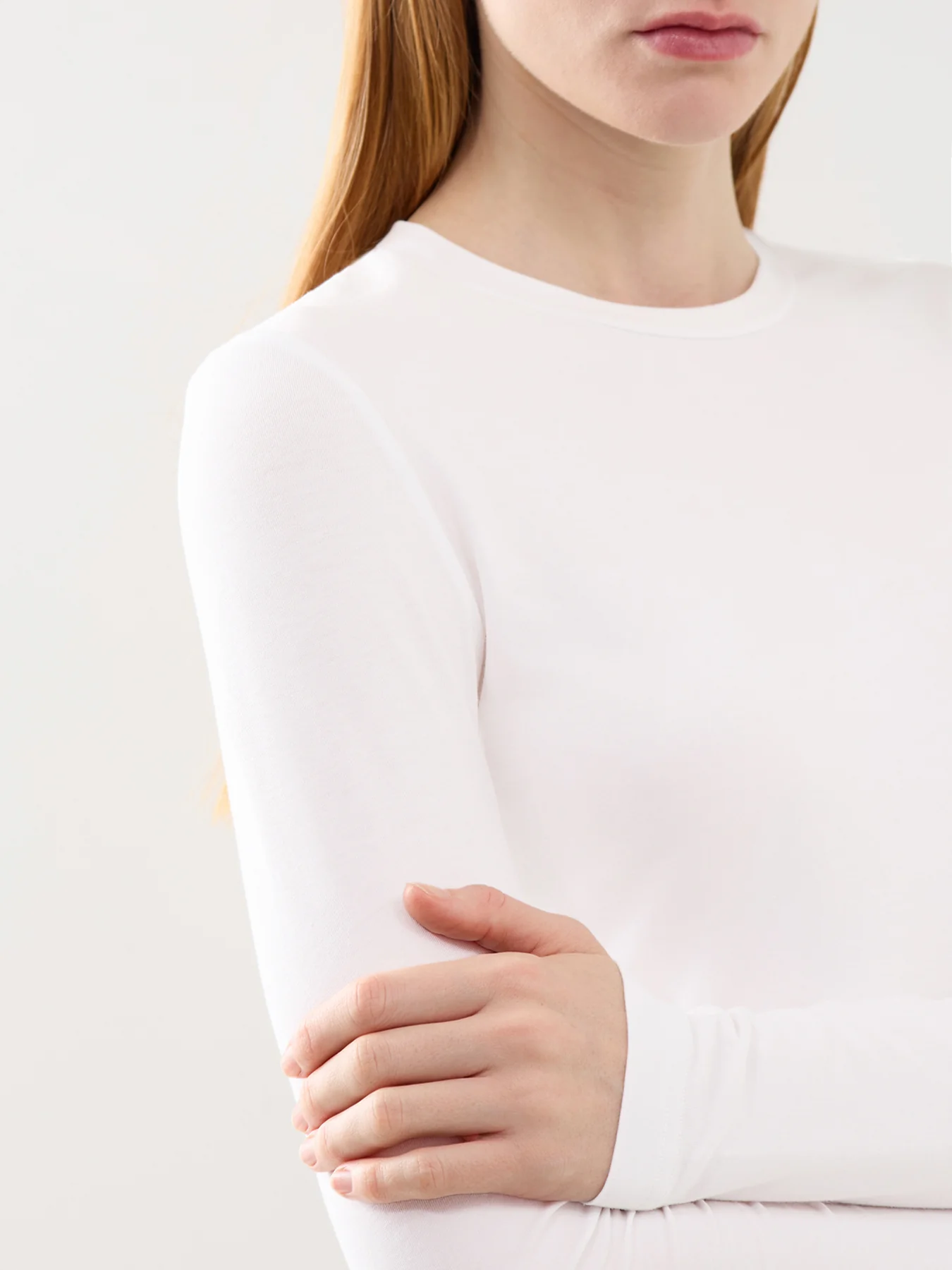 Edna Long Sleeve Fitted Tee White - Image 3