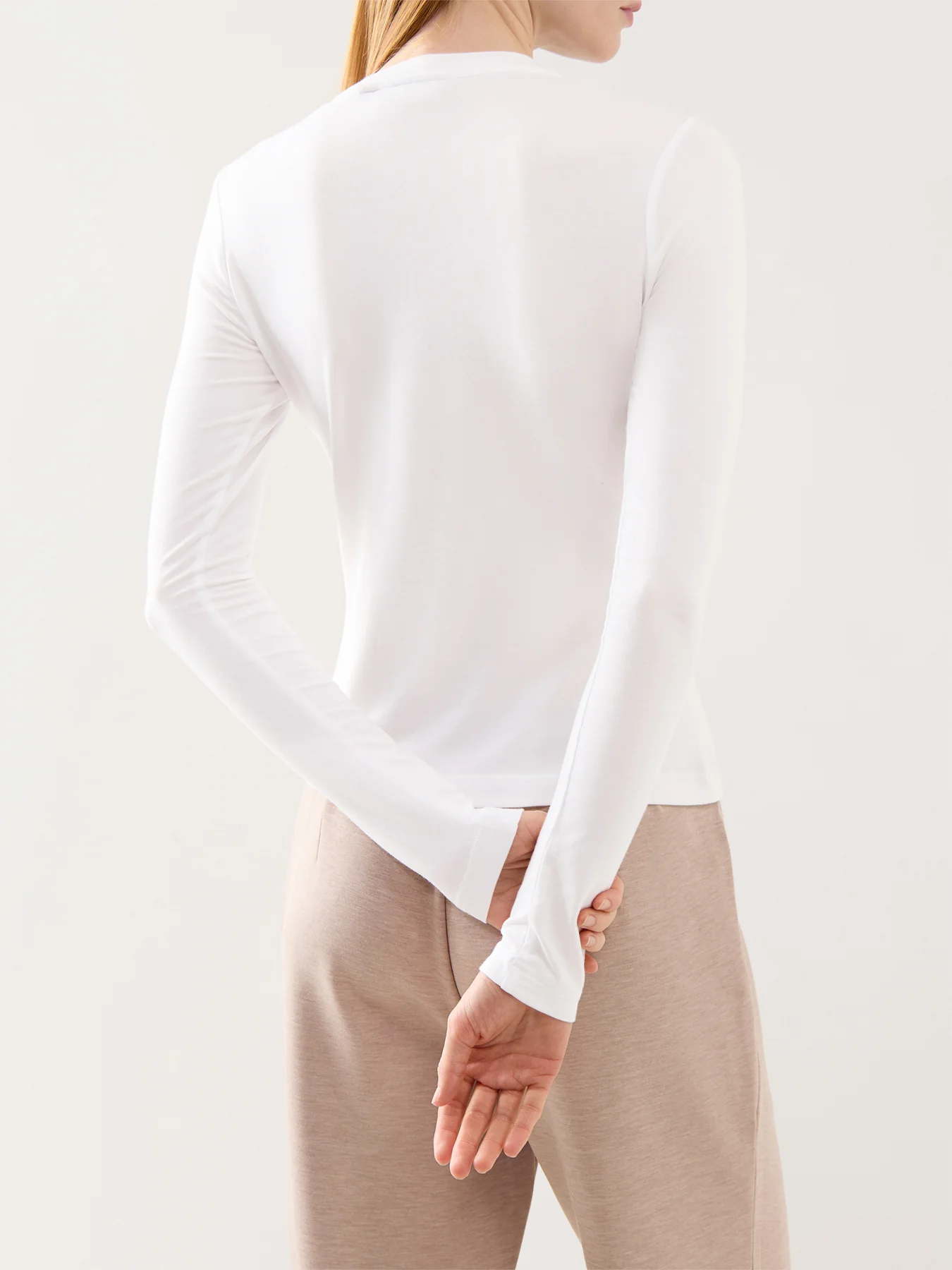 Edna Long Sleeve Fitted Tee White - Image 5