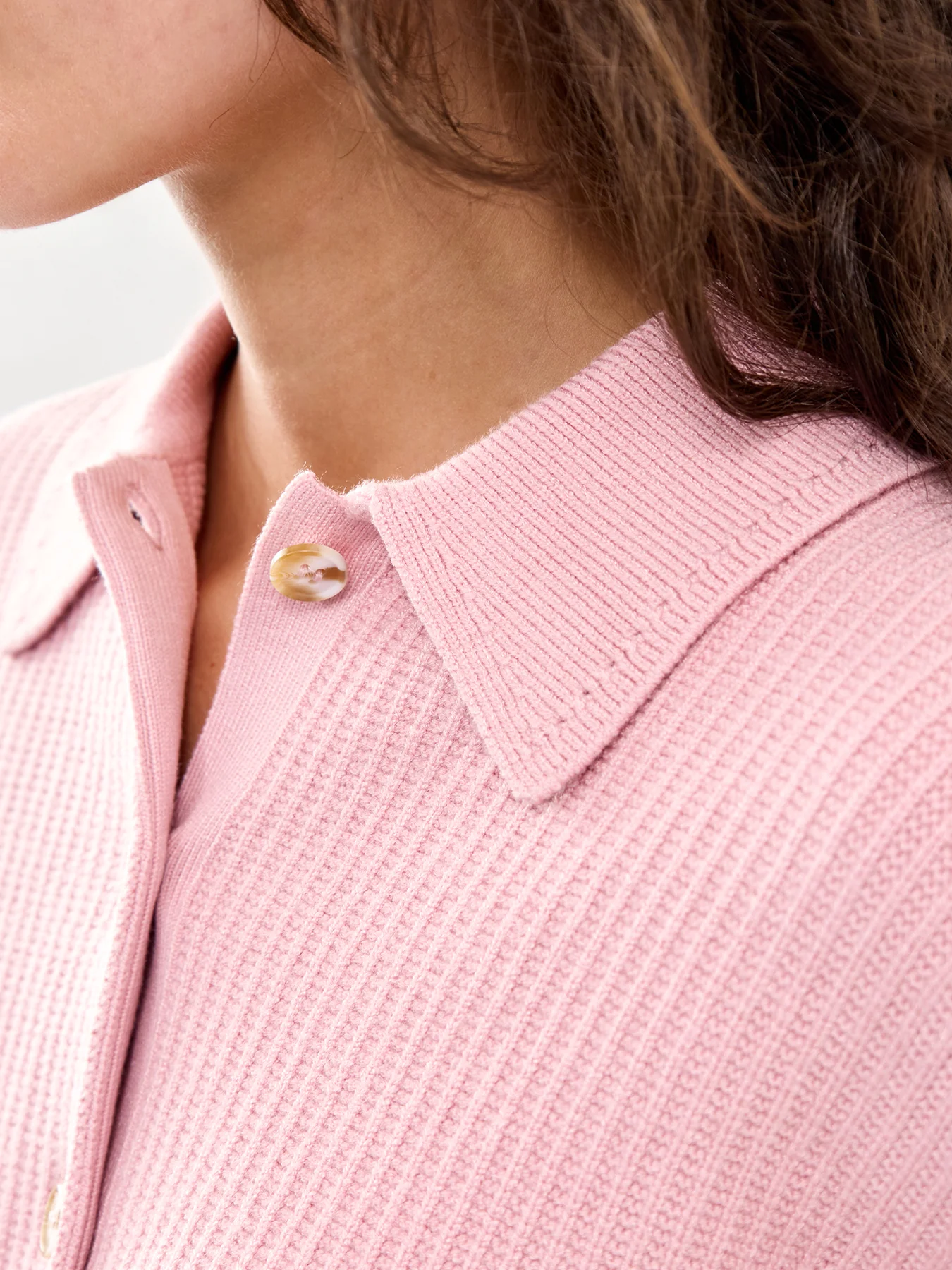 Marlie Polo Knit Sweater Pink - Image 3