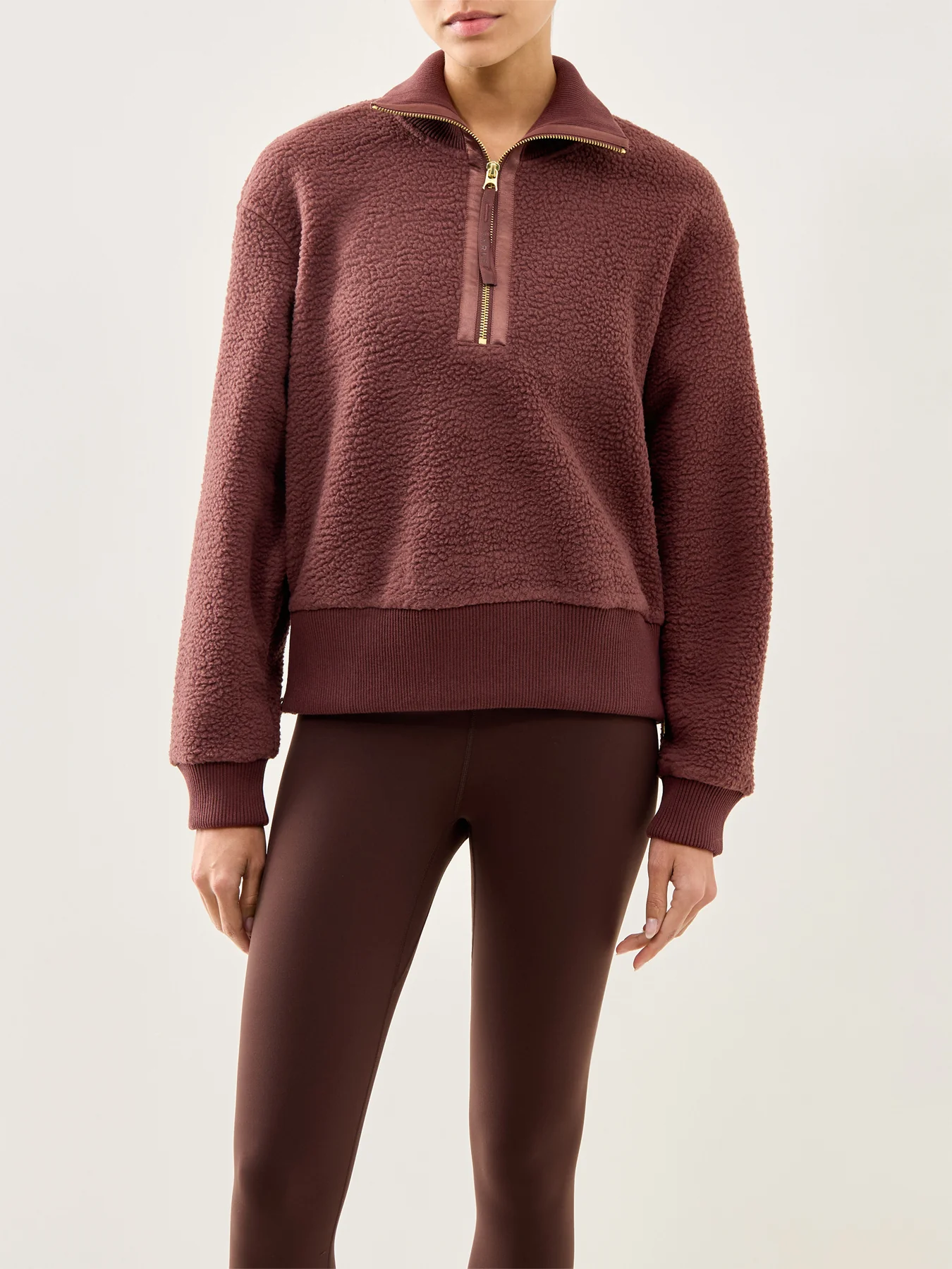 Roselle Half Zip Fleece Deep Mahogany - Image 4