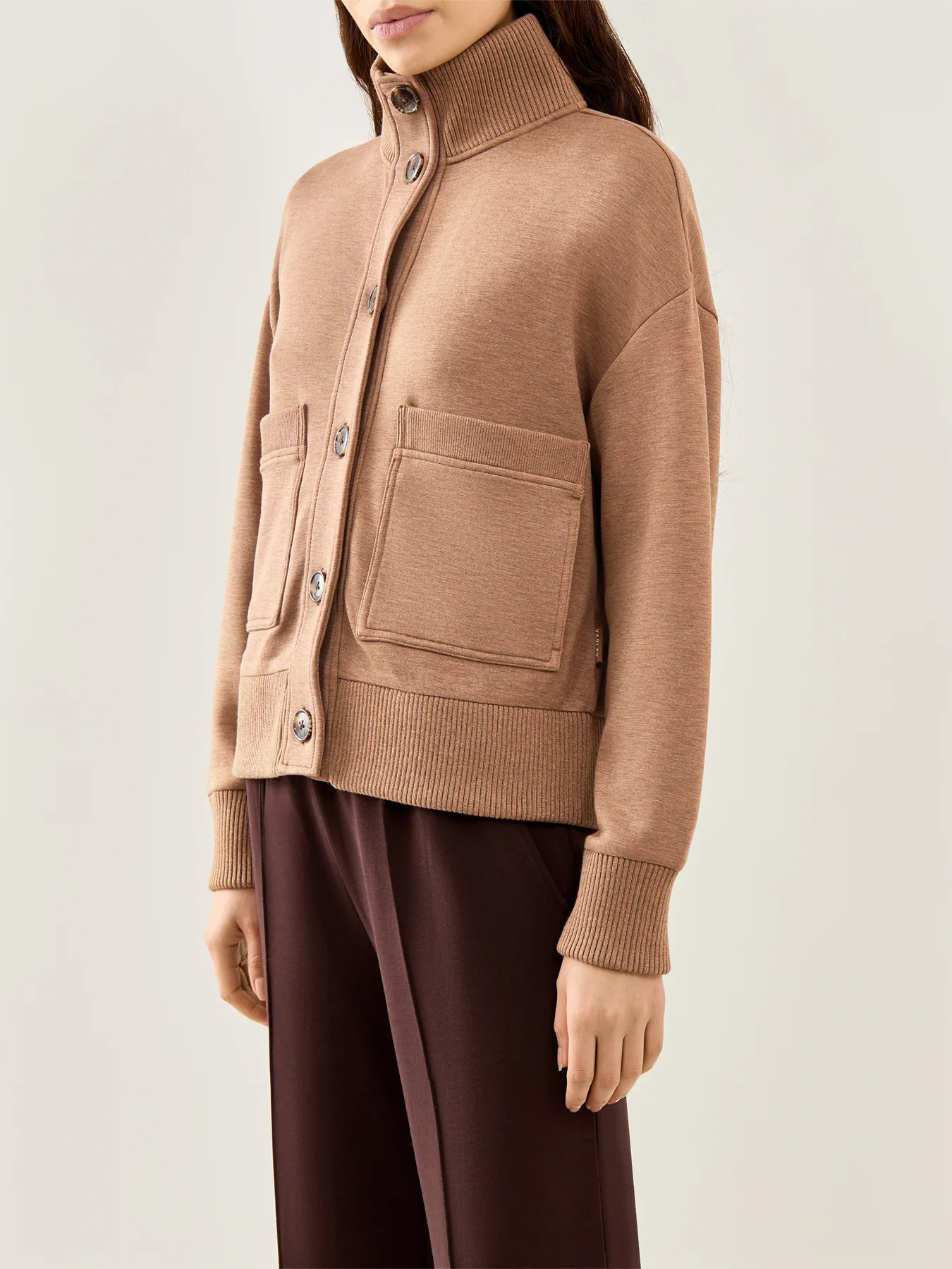 Button Through Fleece Lounge Sweatshirt Bronze - Image 4