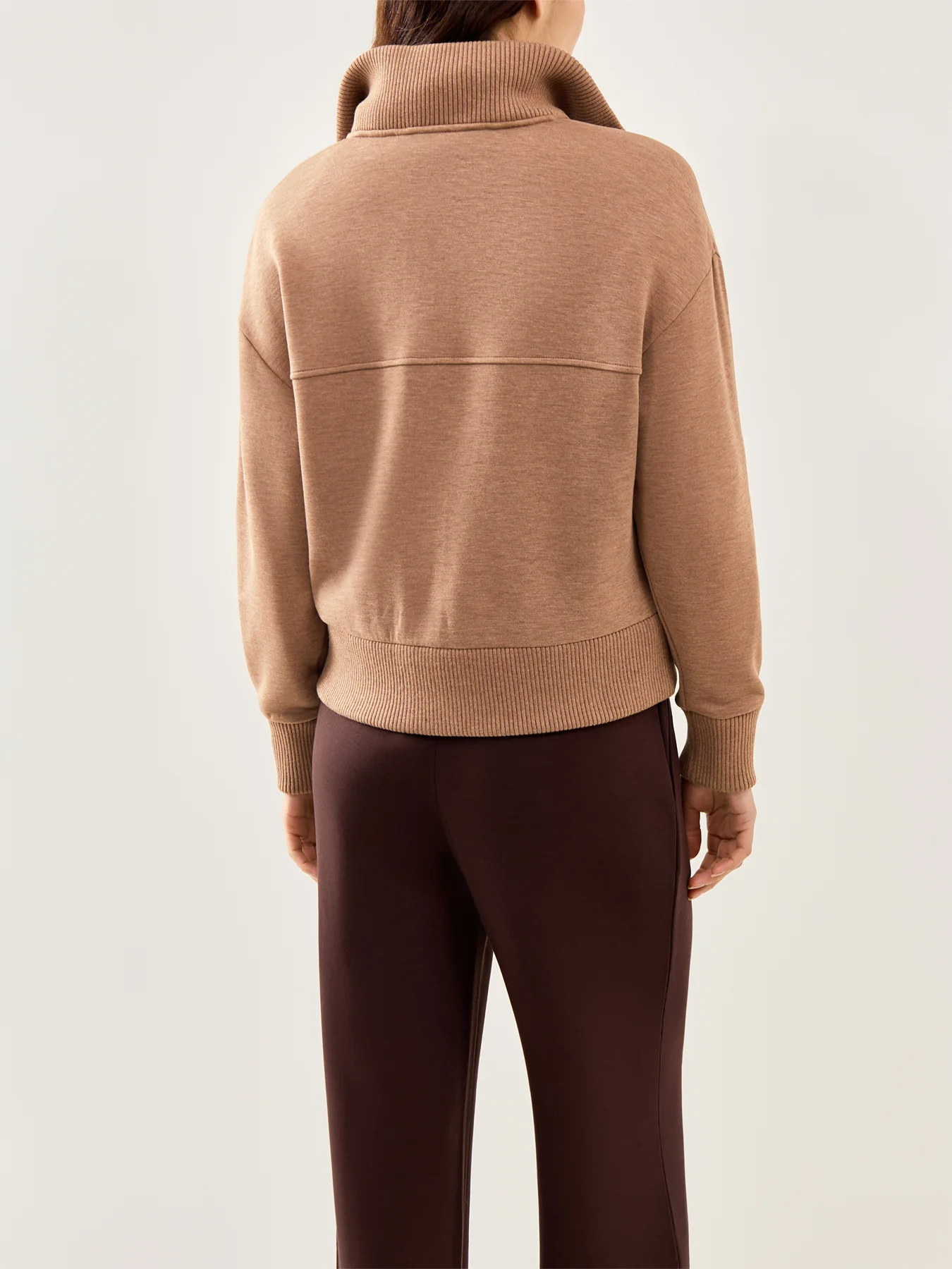 Button Through Fleece Lounge Sweatshirt Bronze - Image 5