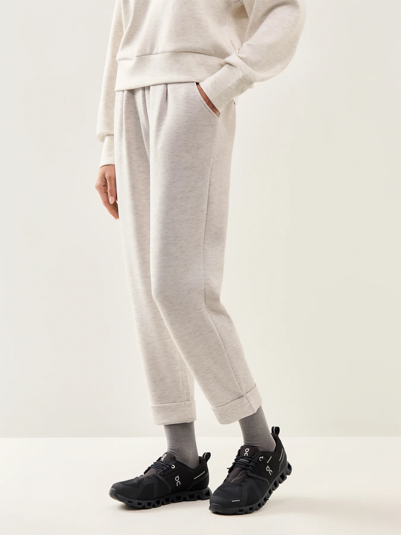 The Rolled Cuff Pant 25 Ivory Marl - Image 4