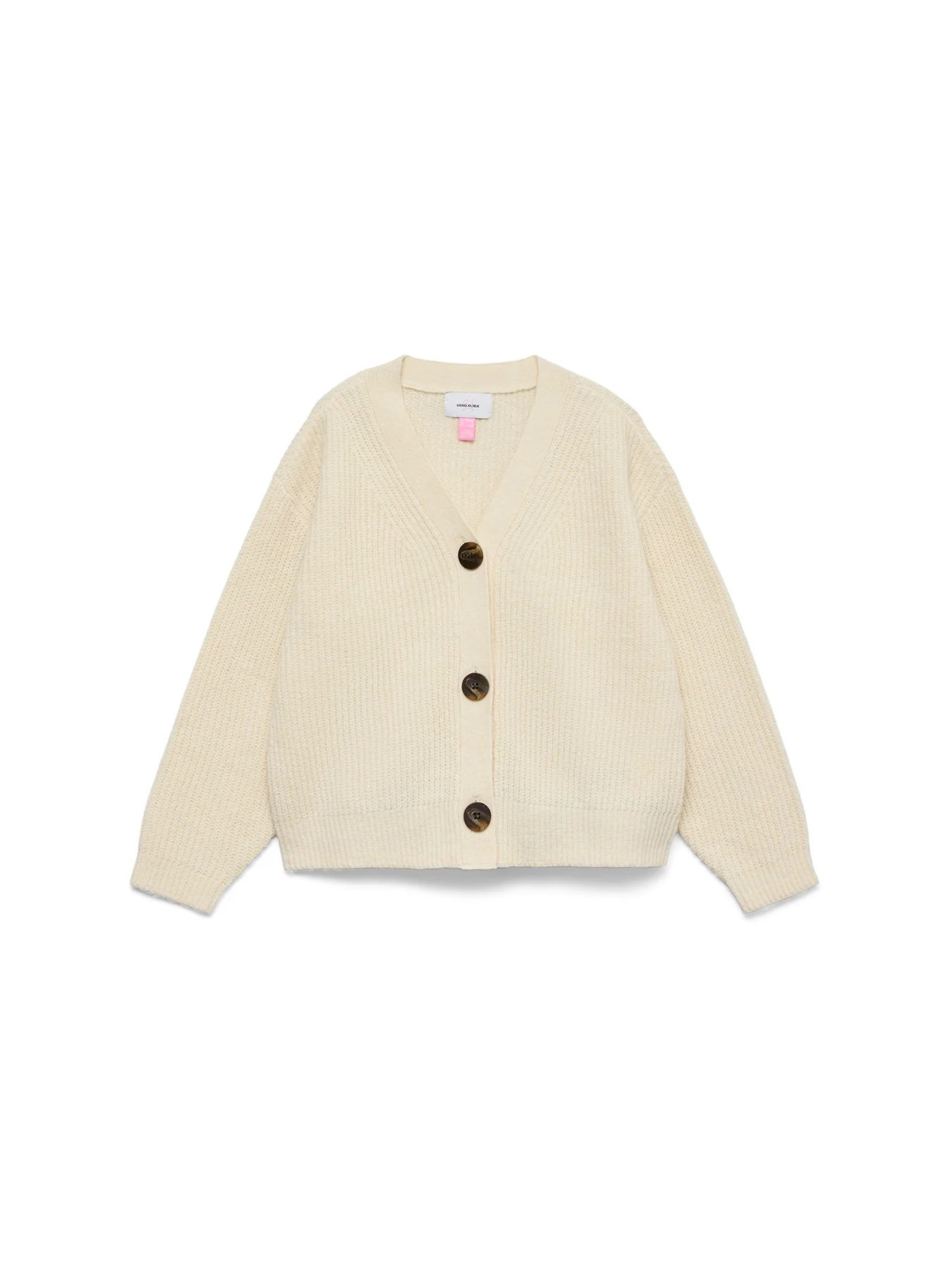 Kids’ V-Neck Knitted Cardigan Cream