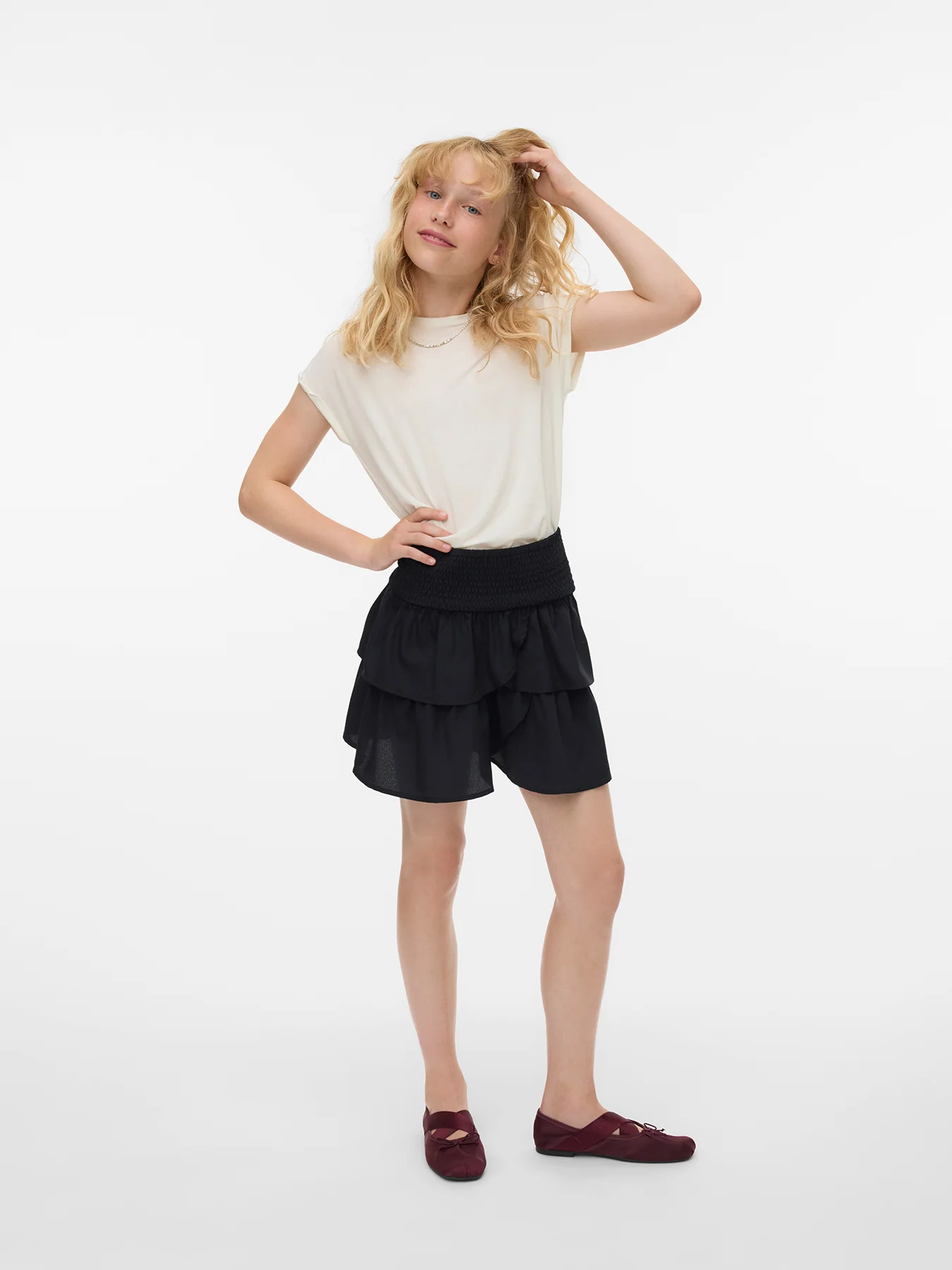 Kids’ Smock Layer Jersey Skirt Black - Image 3