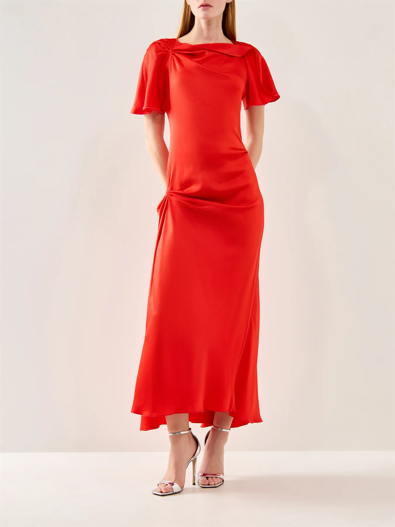 Draped Cap Sleeve Dress - Image 4
