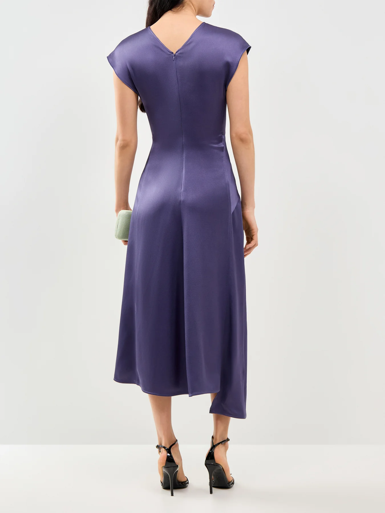 Twist Waist Midi Dress Purple - Image 5