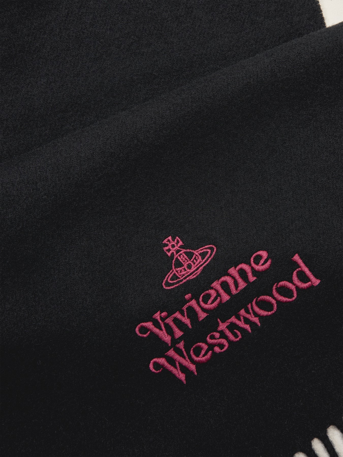 Embroidered Logo Scarf in Black - Image 3