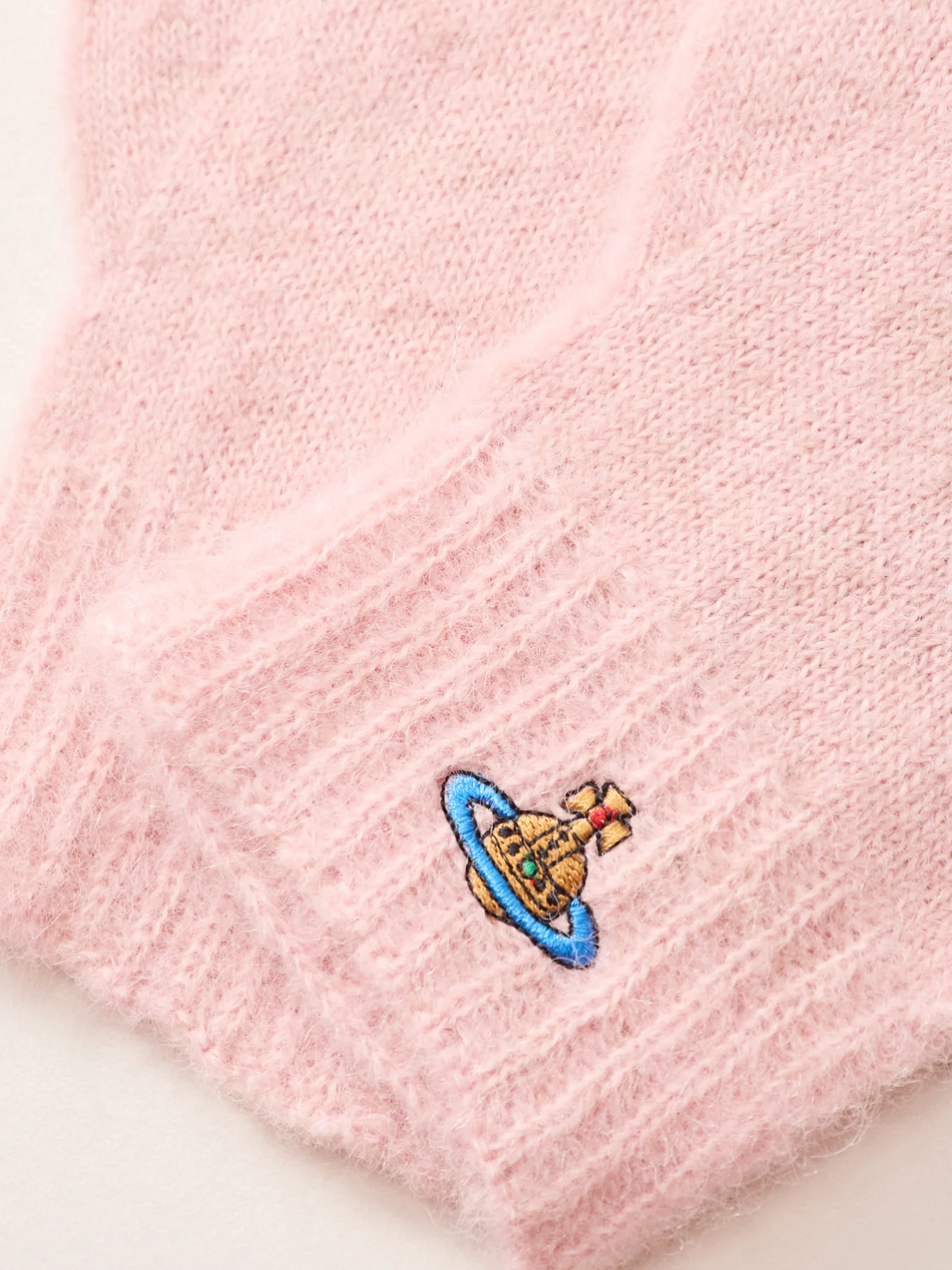 Fluffy Mohair Gloves Pink - Image 2