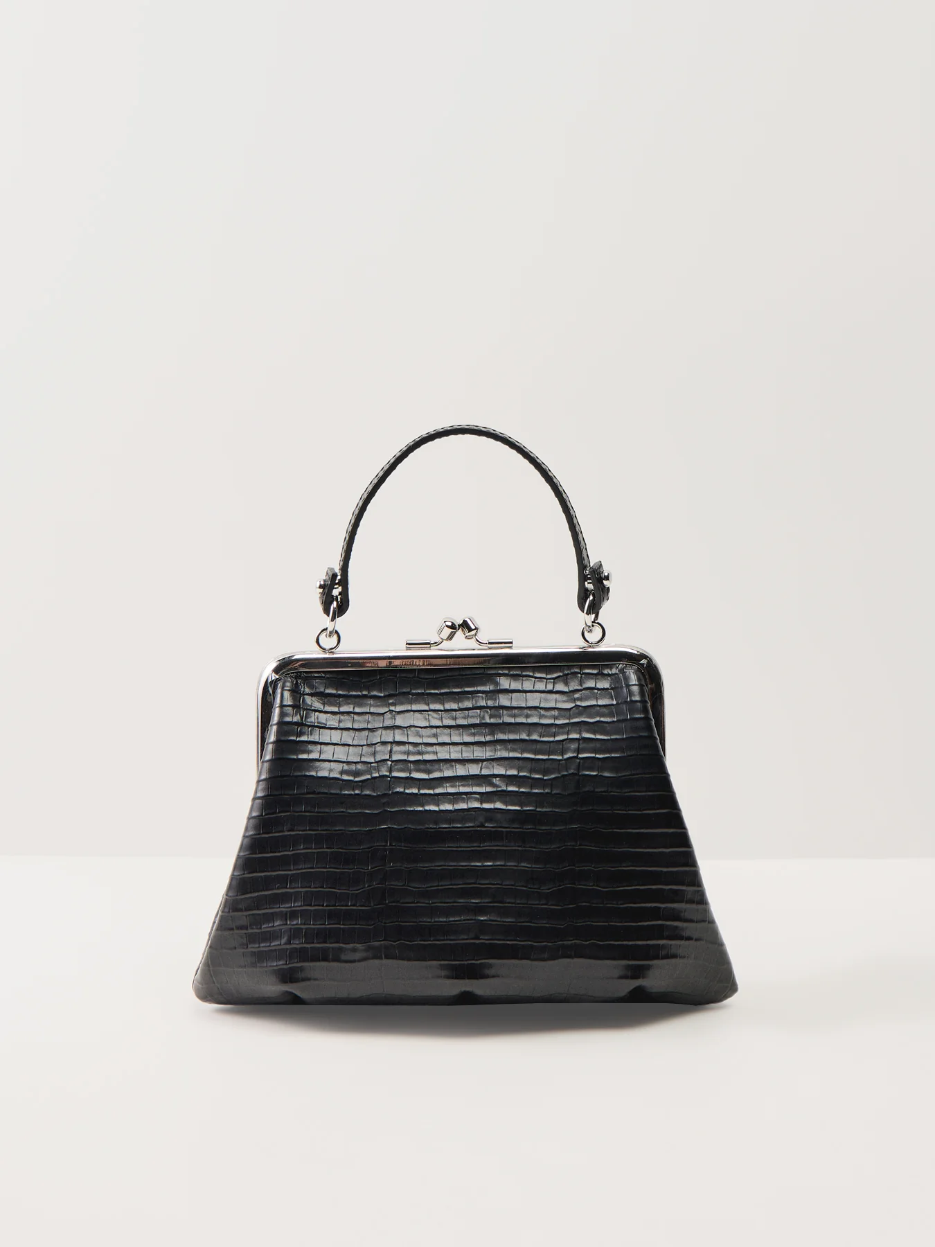 Granny Purse Mini Croc Embossed Black - Image 3