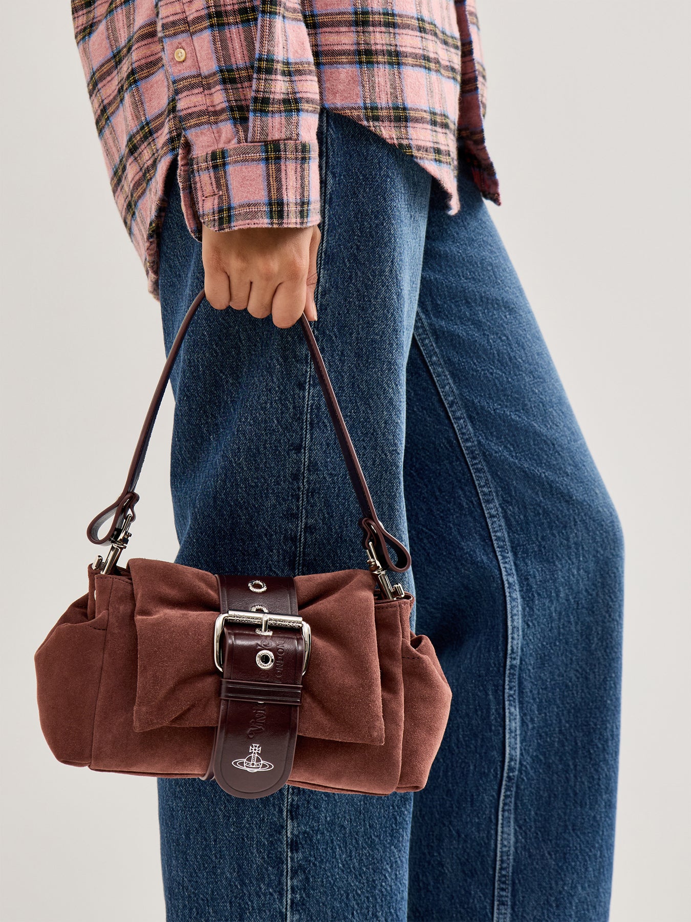 Hazel Suede Treasure Handbag Brown - Image 2