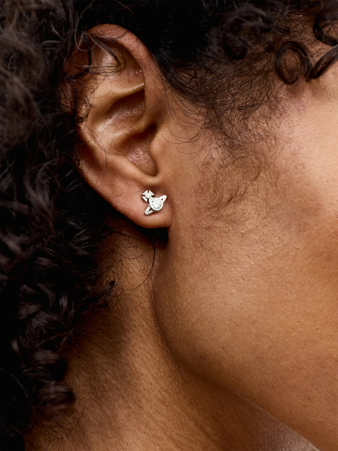 London Orb Earrings Silver - Image 2