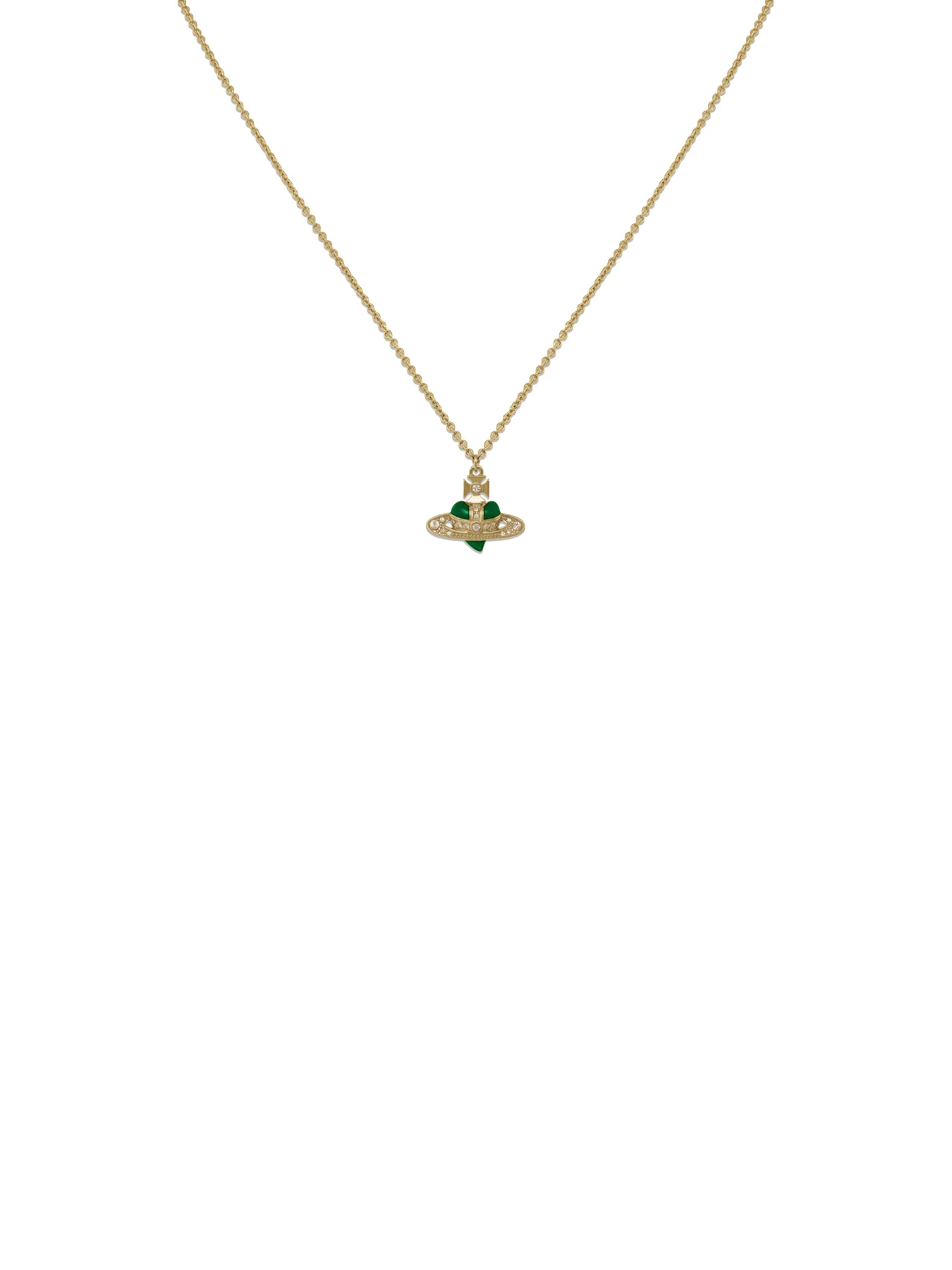 Crystal Heart Pendant Necklace Gold - Image 3