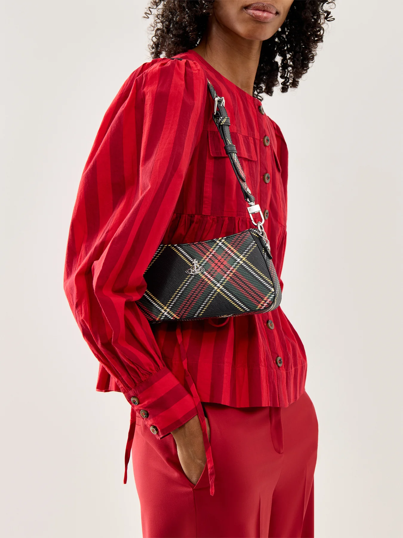 Tasha Tartan Shoulder Phone Bag Chelsea Tartan - Image 2