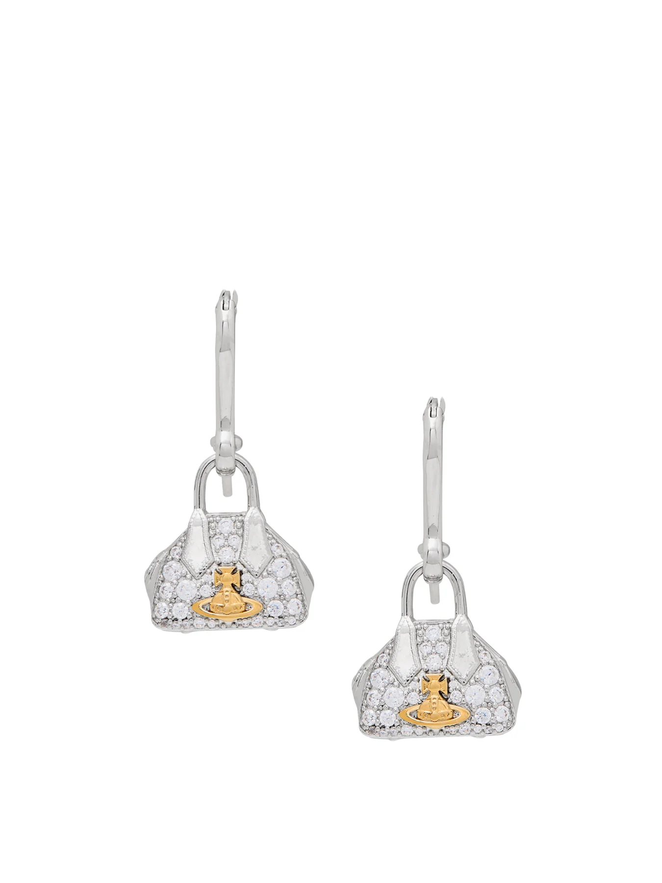 Crystal Drop Earrings Gold - Image 3