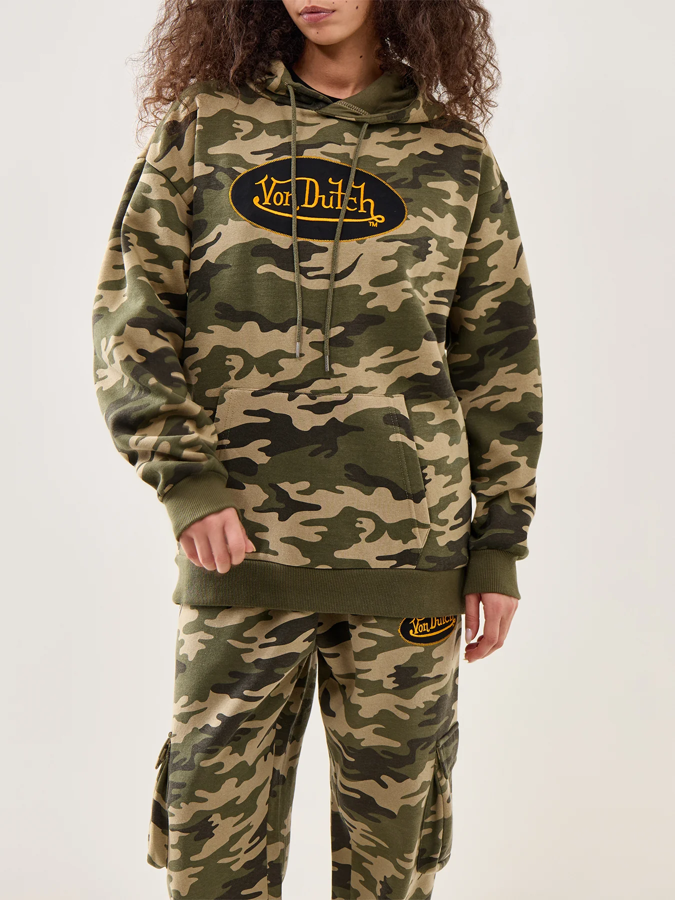 Patch Logo Camo Hoodie Green - Image 4