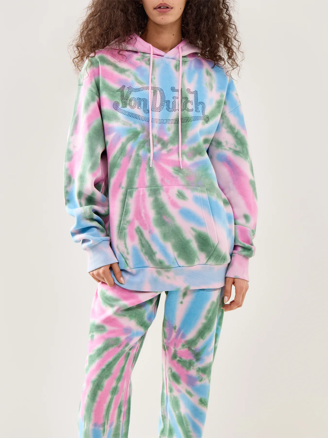 Tie-Dye Long-Sleeve Logo Hoodie Multi - Image 4