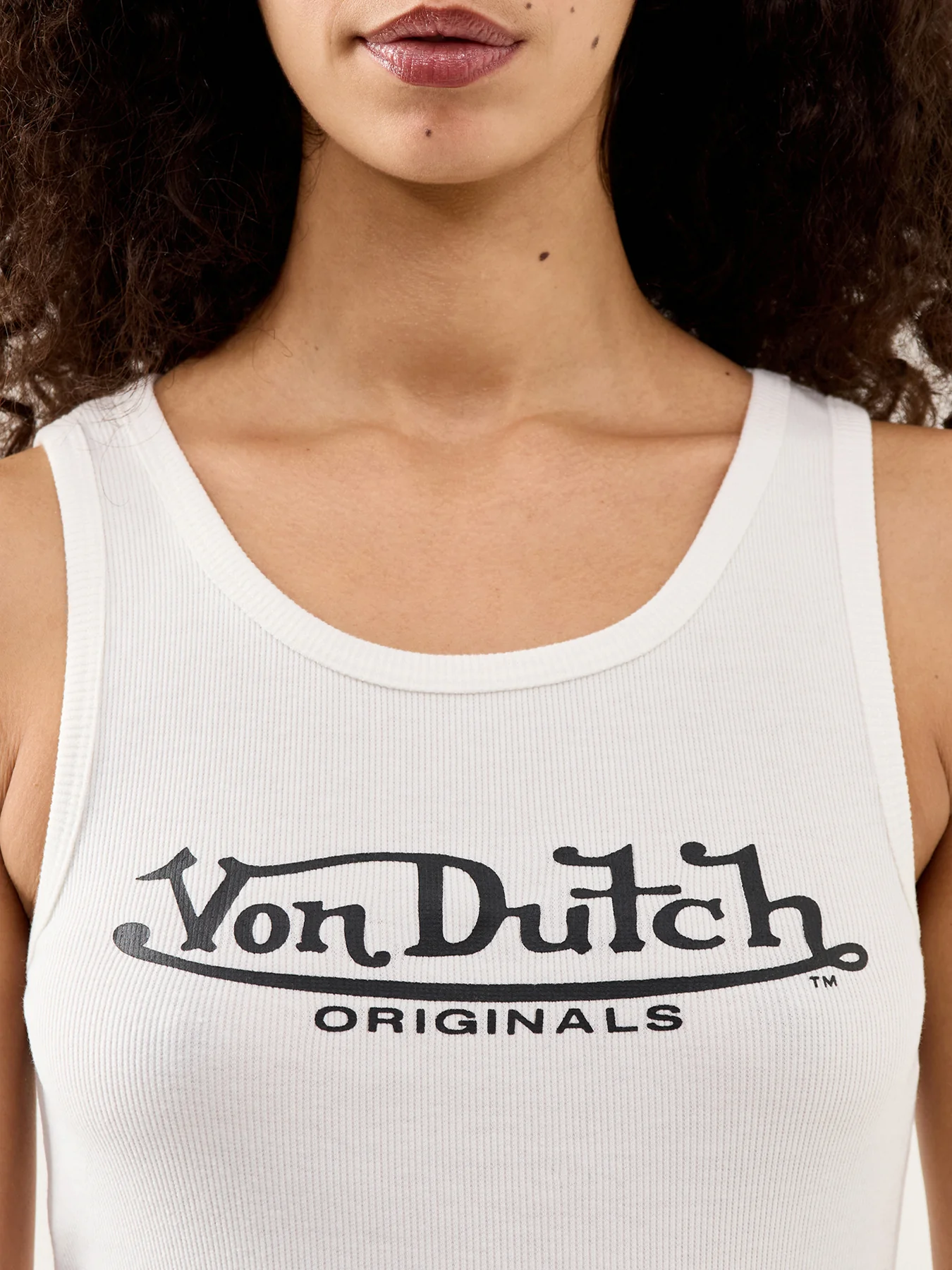 Rib Vest Top White - Image 3