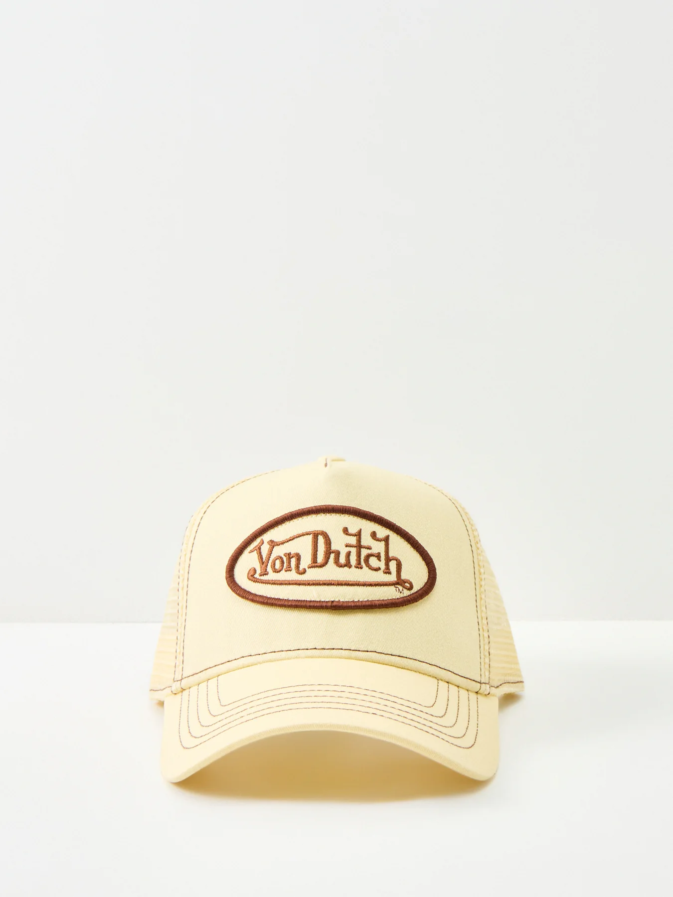Solid Stitches Logo Trucker Cap Cream - Image 4