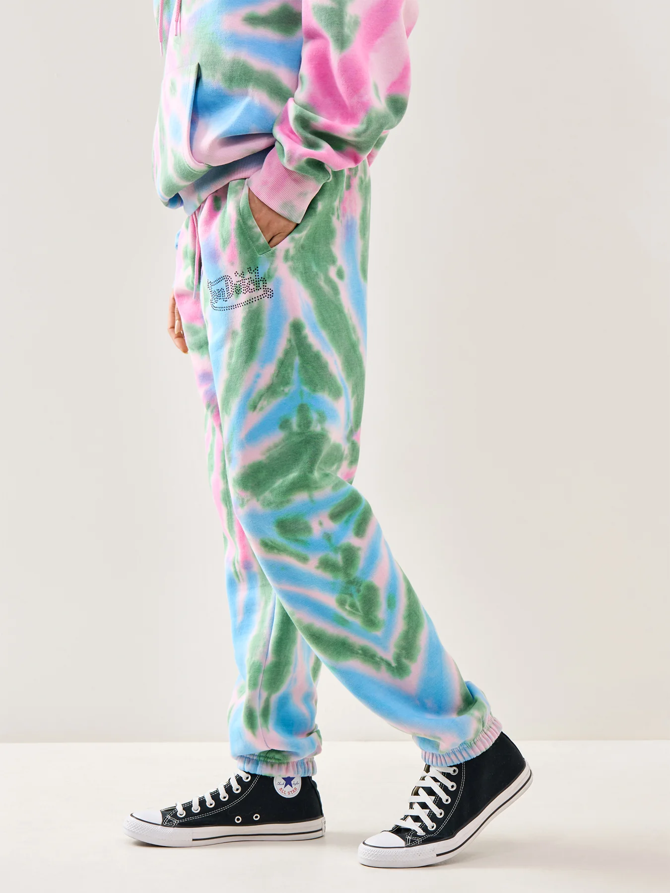 Tie-Dye Cuff Relaxed Joggers Multi - Image 4