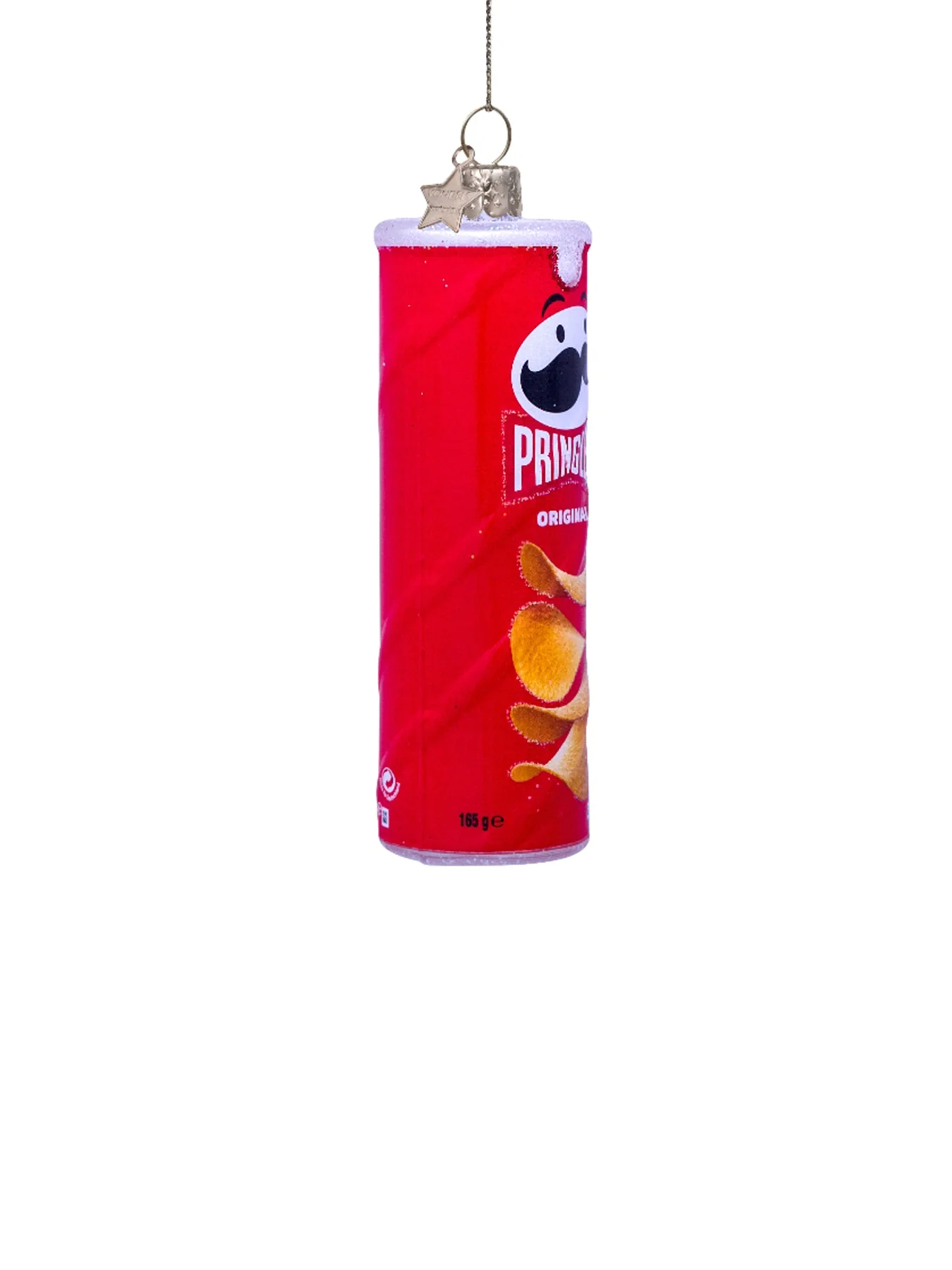 Red Pringles Glass Christmas Hanging Decoration - Image 2