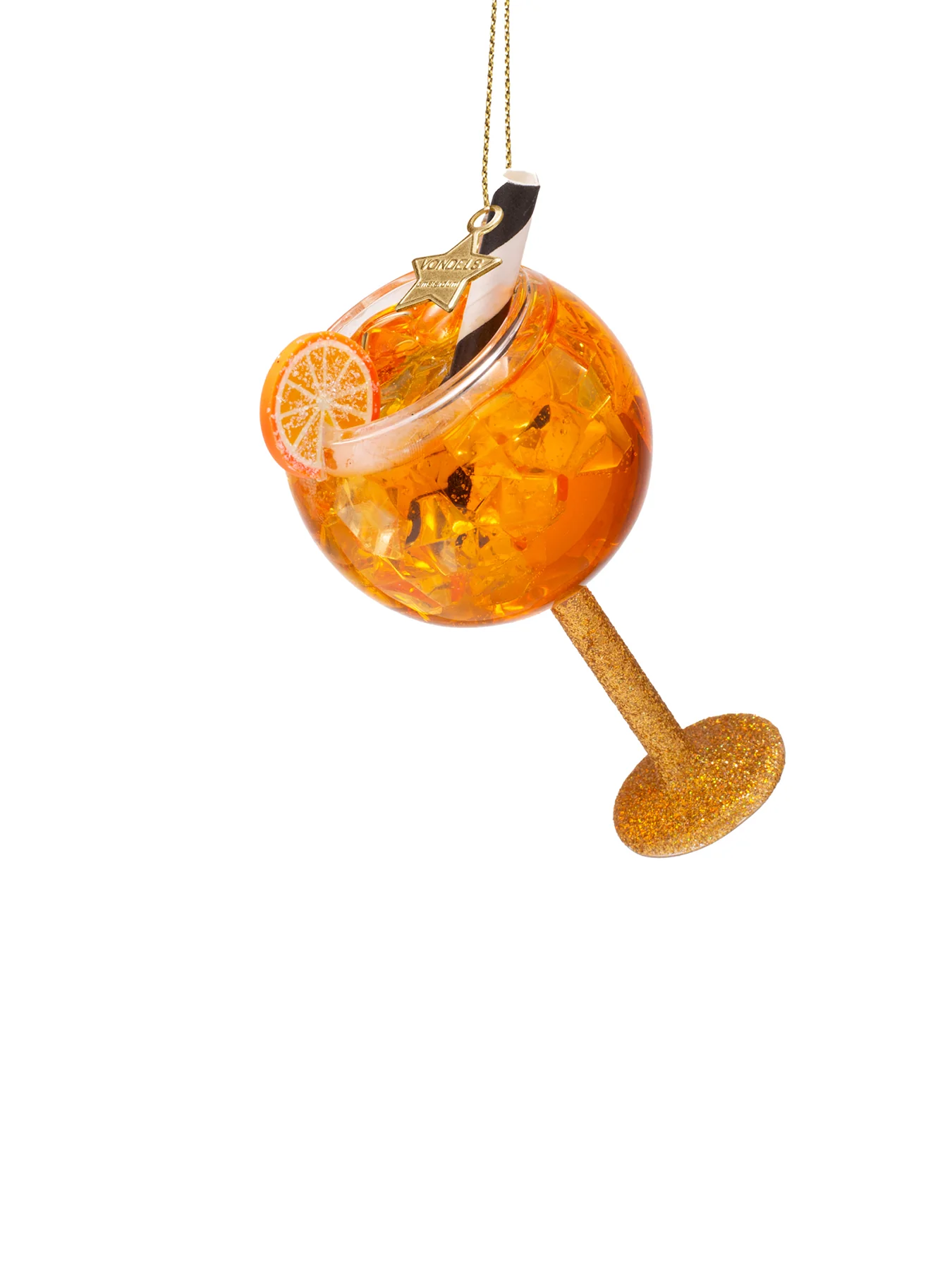 Orange Spritzer Glass Christmas Hanging Decoration - Image 2