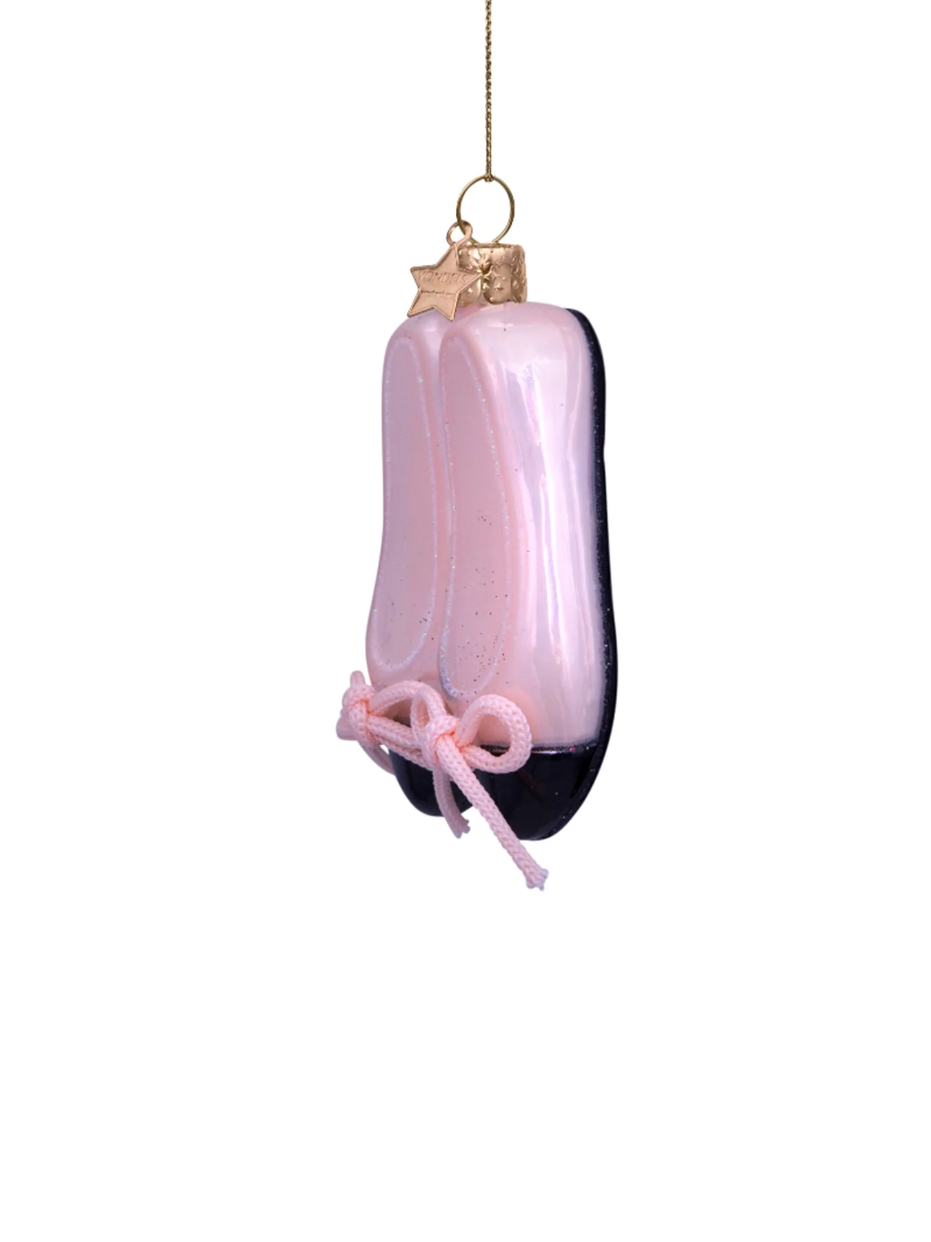Pink Ballet Shoes Glass Christmas Hanging Decoration - Image 3