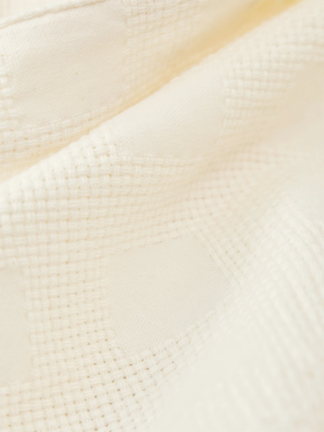 Dobby Check Long Sleeve Shirt White - Image 3