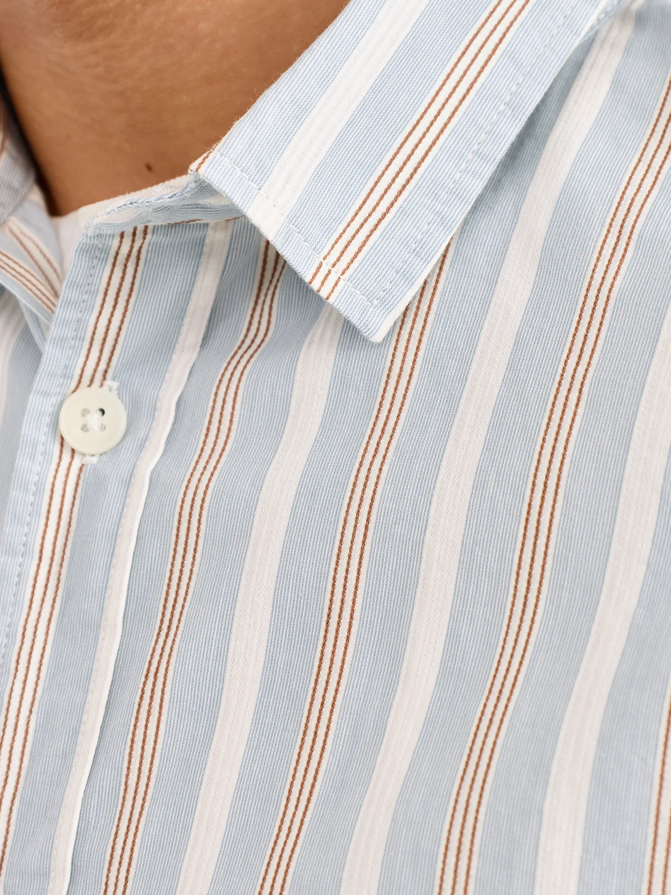 Slim Fit Cotton Shirt Blue - Image 3