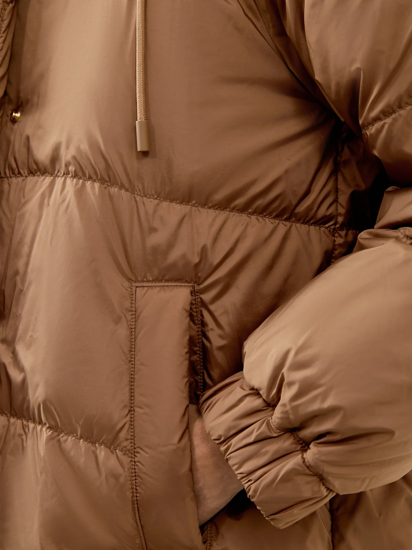 Anfora Reversible Puffer Coat Hazelnut Brown - Image 3