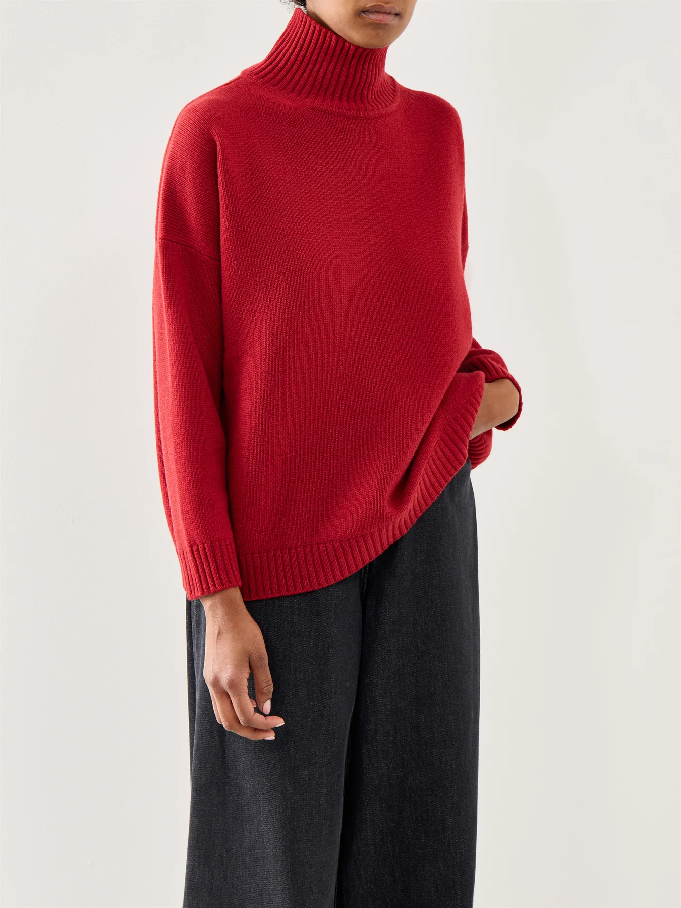 Borgia High Neck Knitwear Berry Red - Image 4