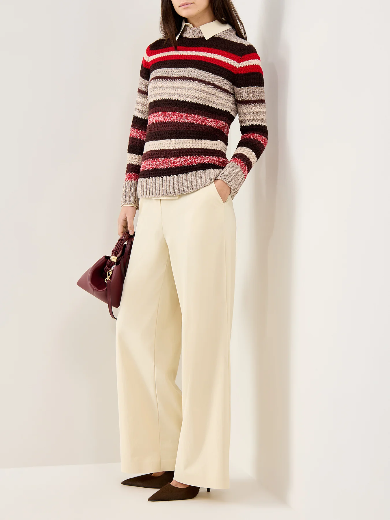 Ilde Stripe Crew Neck Knit Red - Image 2