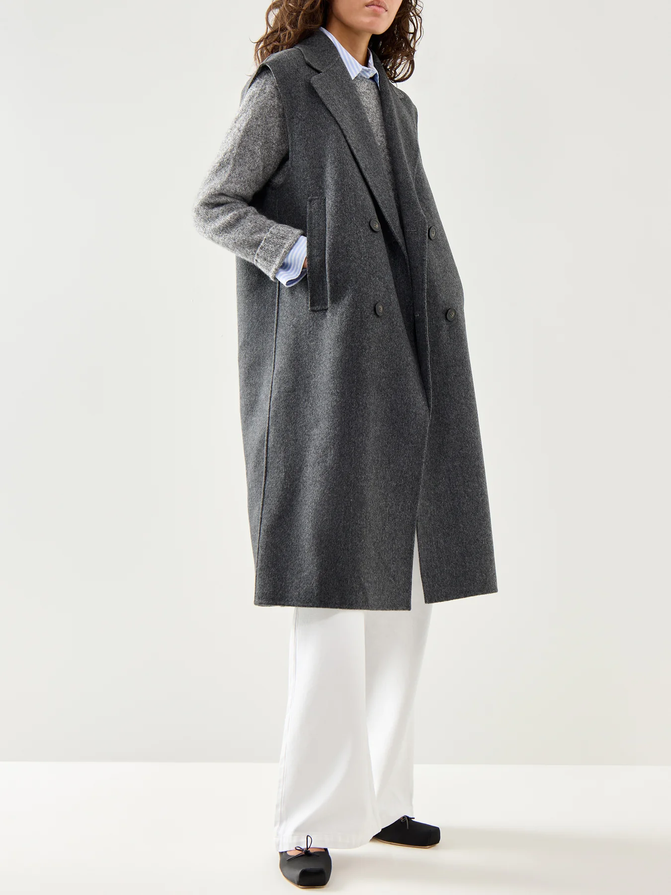 Sabadel 2In1 Coat Gilet Bolero Combo Grey - Image 3