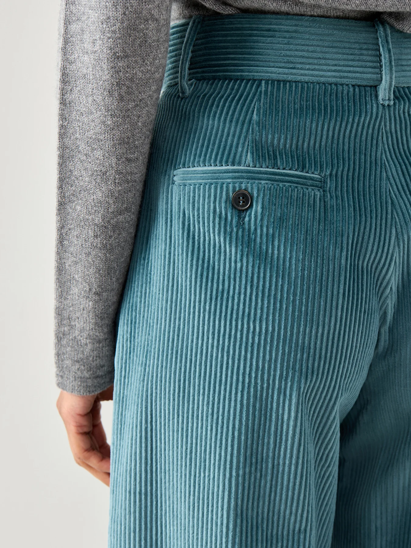 Tania Cord Wide Leg Trouser Blue - Image 3