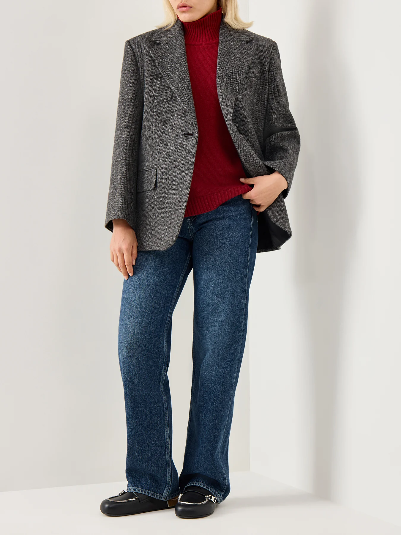 Tronto Shoulder Paf Blazer Dark Grey Wool - Image 2