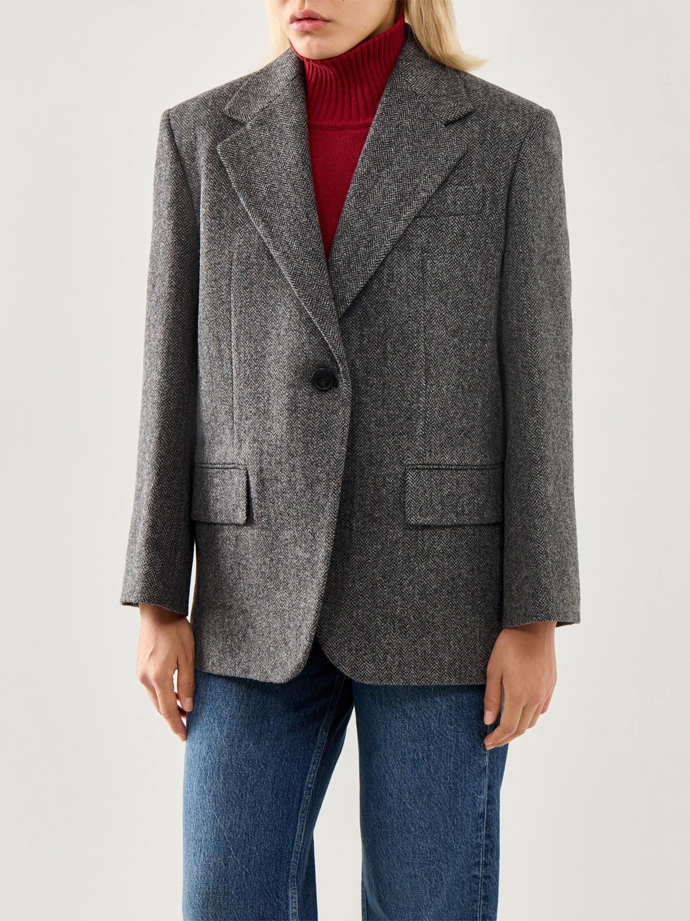 Tronto Shoulder Paf Blazer Dark Grey Wool - Image 4