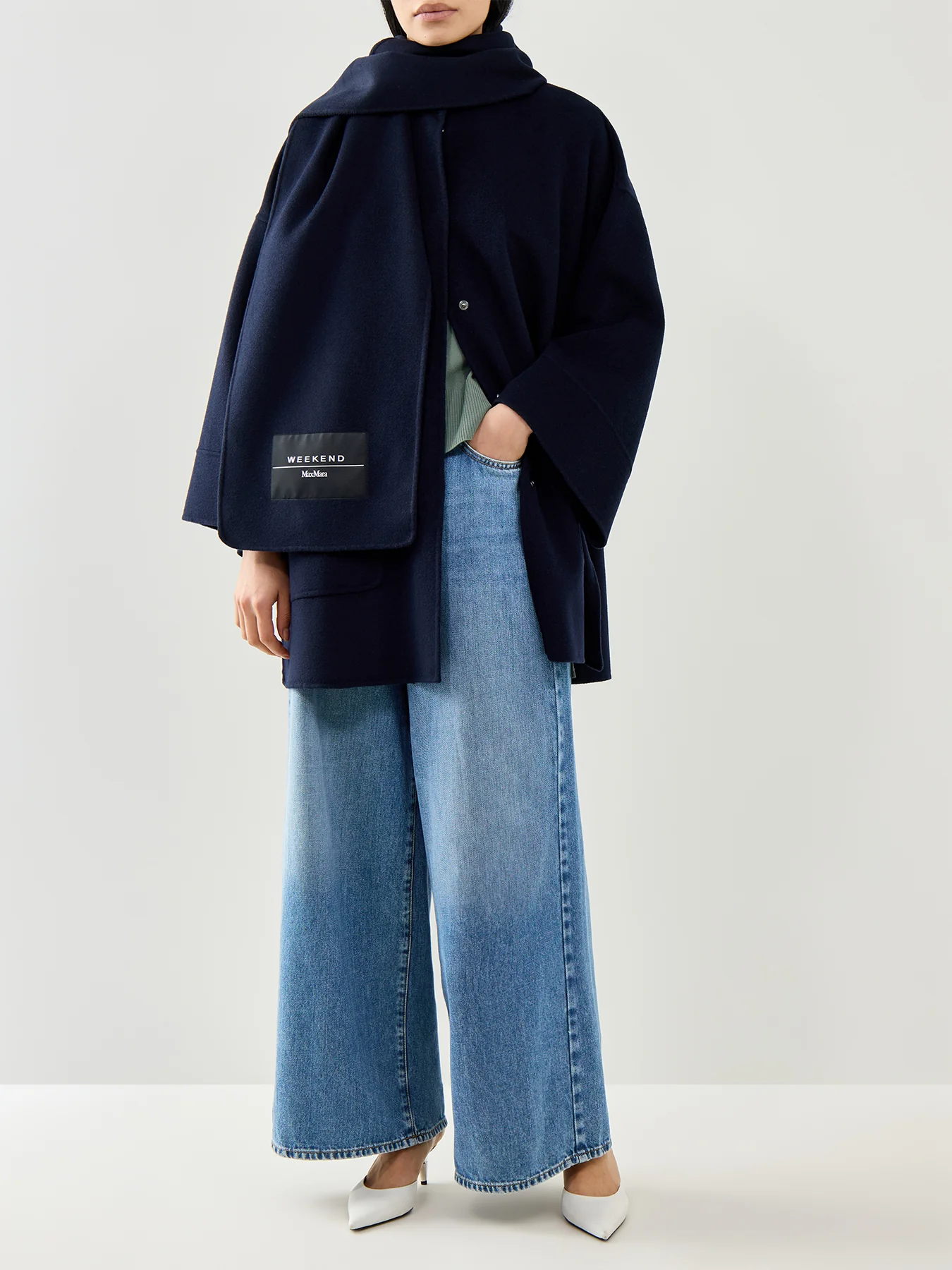 Abete Oversized Denim Trouser Navy - Image 2
