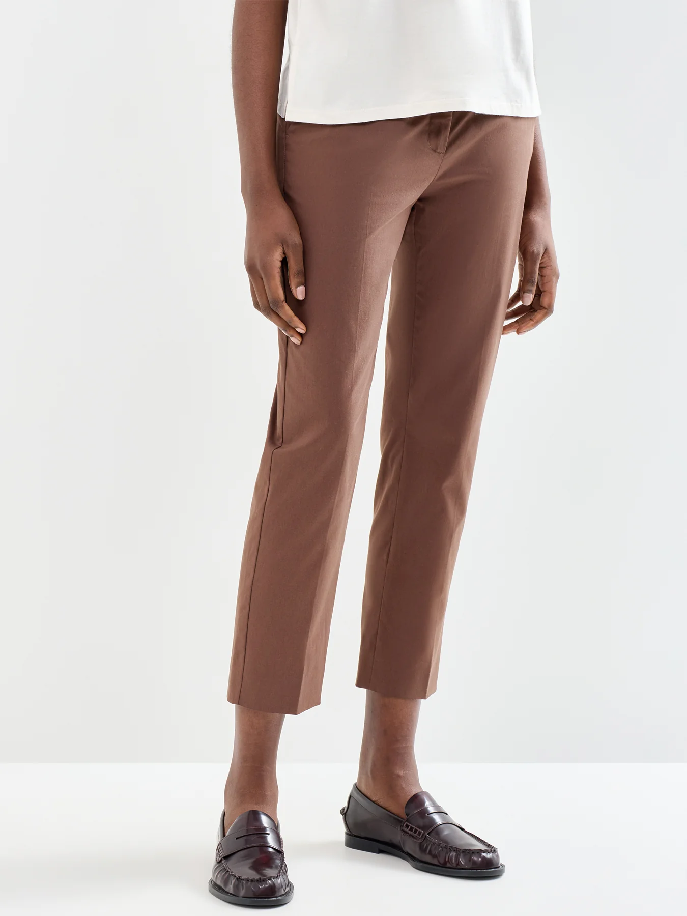 Cecco Slim Cotton Trousers Brown - Image 4