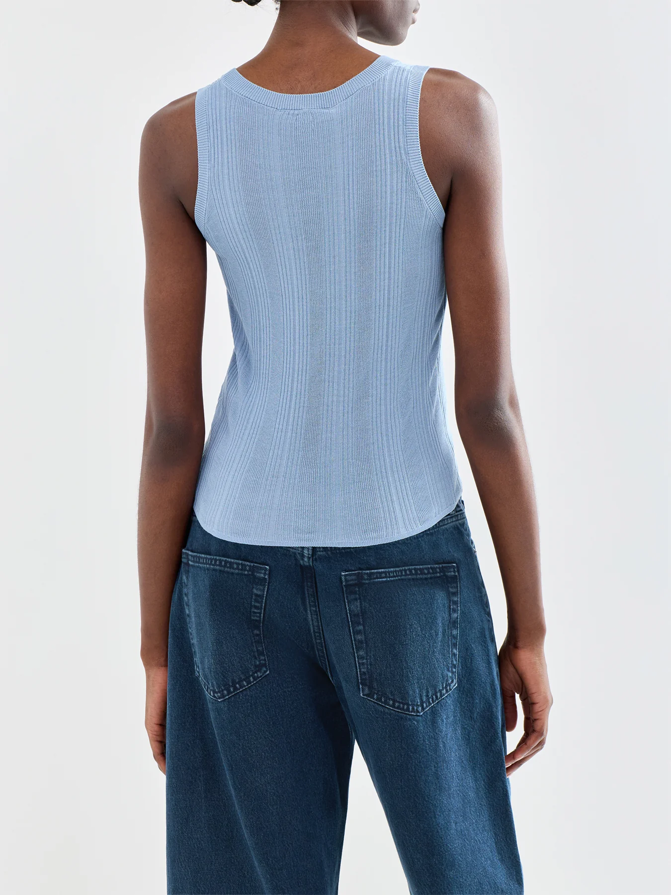 Cose Knit Tank Top Blue - Image 5