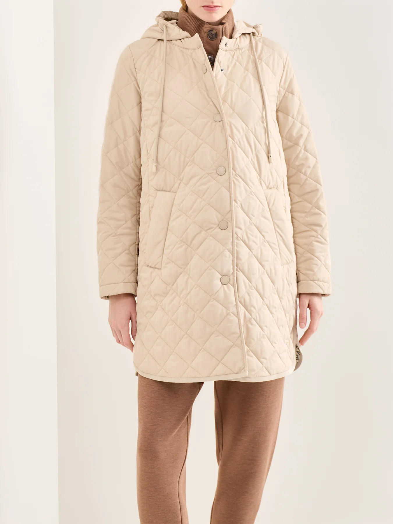 Erio Quilted Coat Brown - Image 4